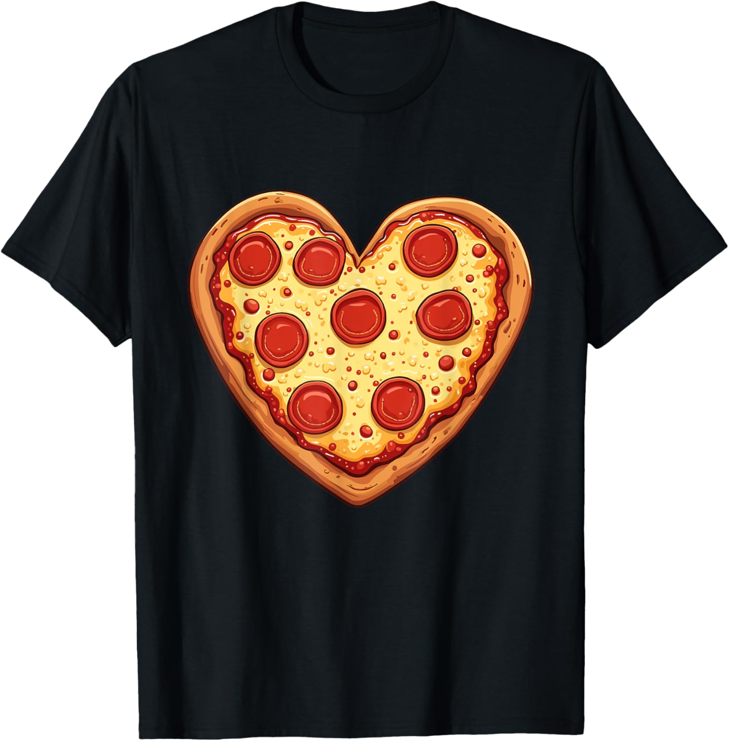Cute Heart-Shaped Pizza Valentine's Day T-Shirt for Pizza Lovers - 6