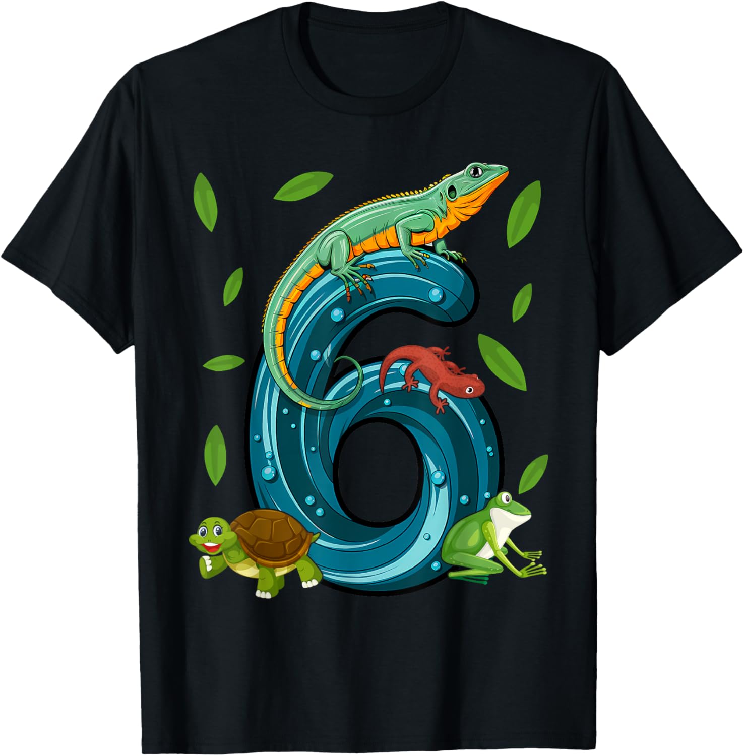 Cute Lizard T-Shirt for 6 Year Olds Birthday Party Celebrations - 10