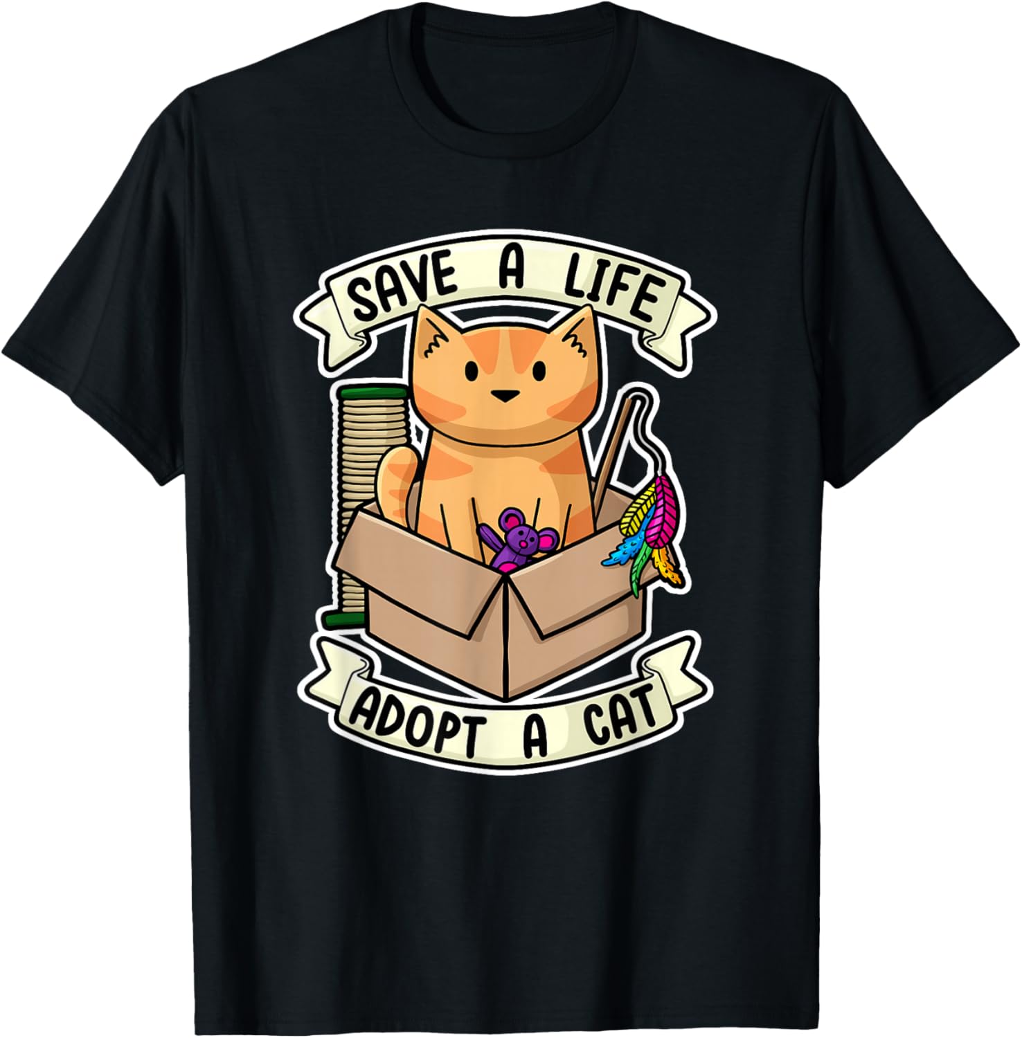 Cute Kitty Kitten Doodle Cat Rescue T-Shirt for Cat Lovers and Adopters - 1