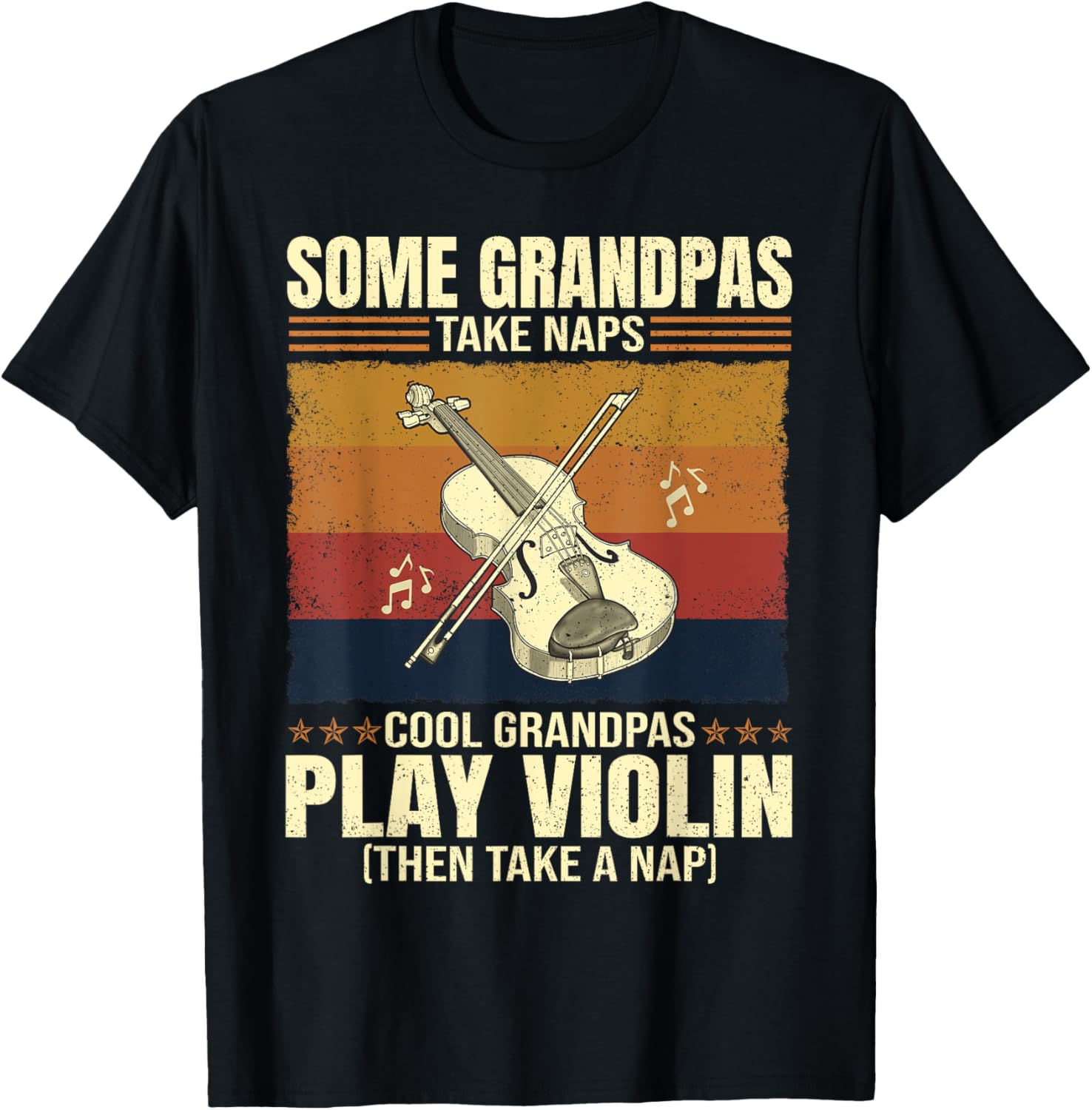 Cool Grandpas Play Violin T-Shirt for Music-Loving Grandfathers - 6