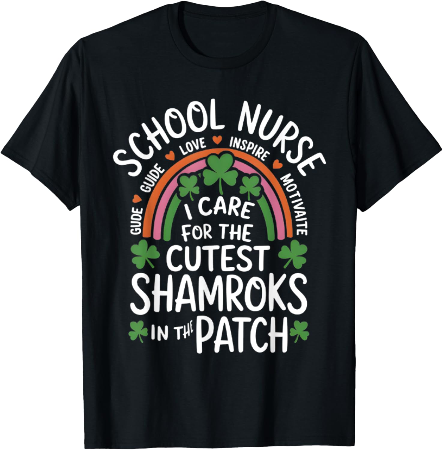 Cute St Patricks Day School Nurse T-Shirt I Care For Shamrocks - 11