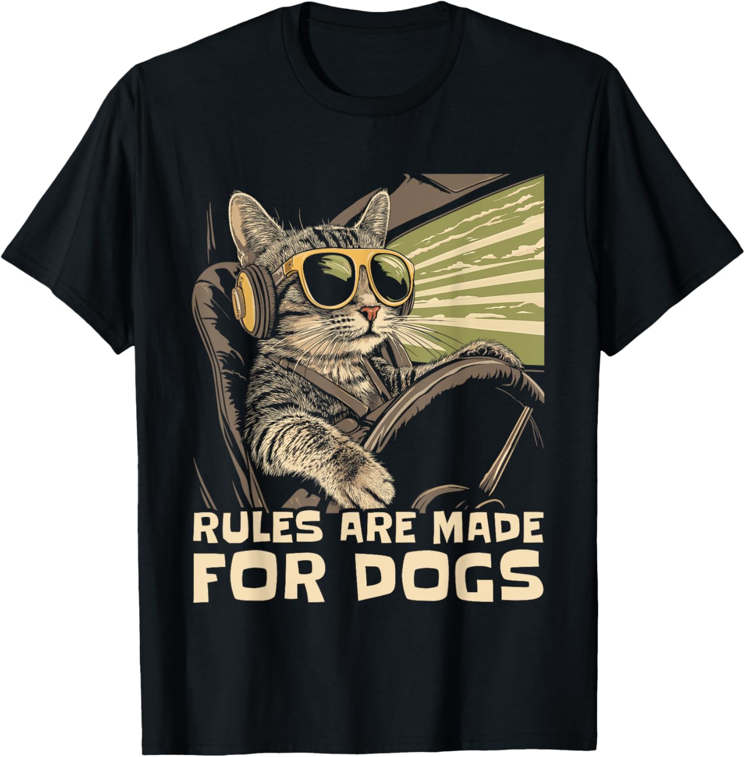 Funny Cat Lover T-Shirt for Men Women and Kids - Rules Are for Dogs - 6