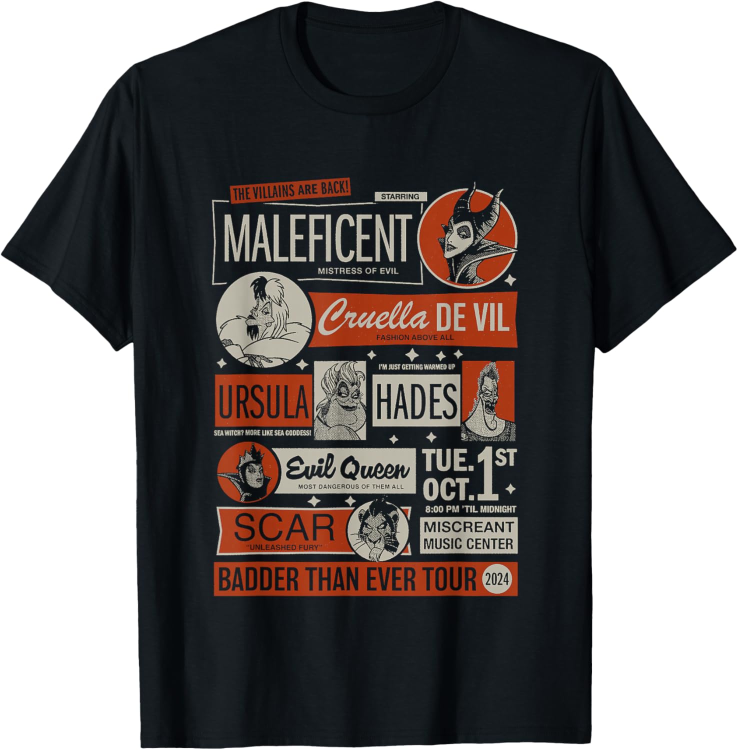 Disney Villains Retro Poster T-Shirt Unleash Your Dark Side in Style - 2