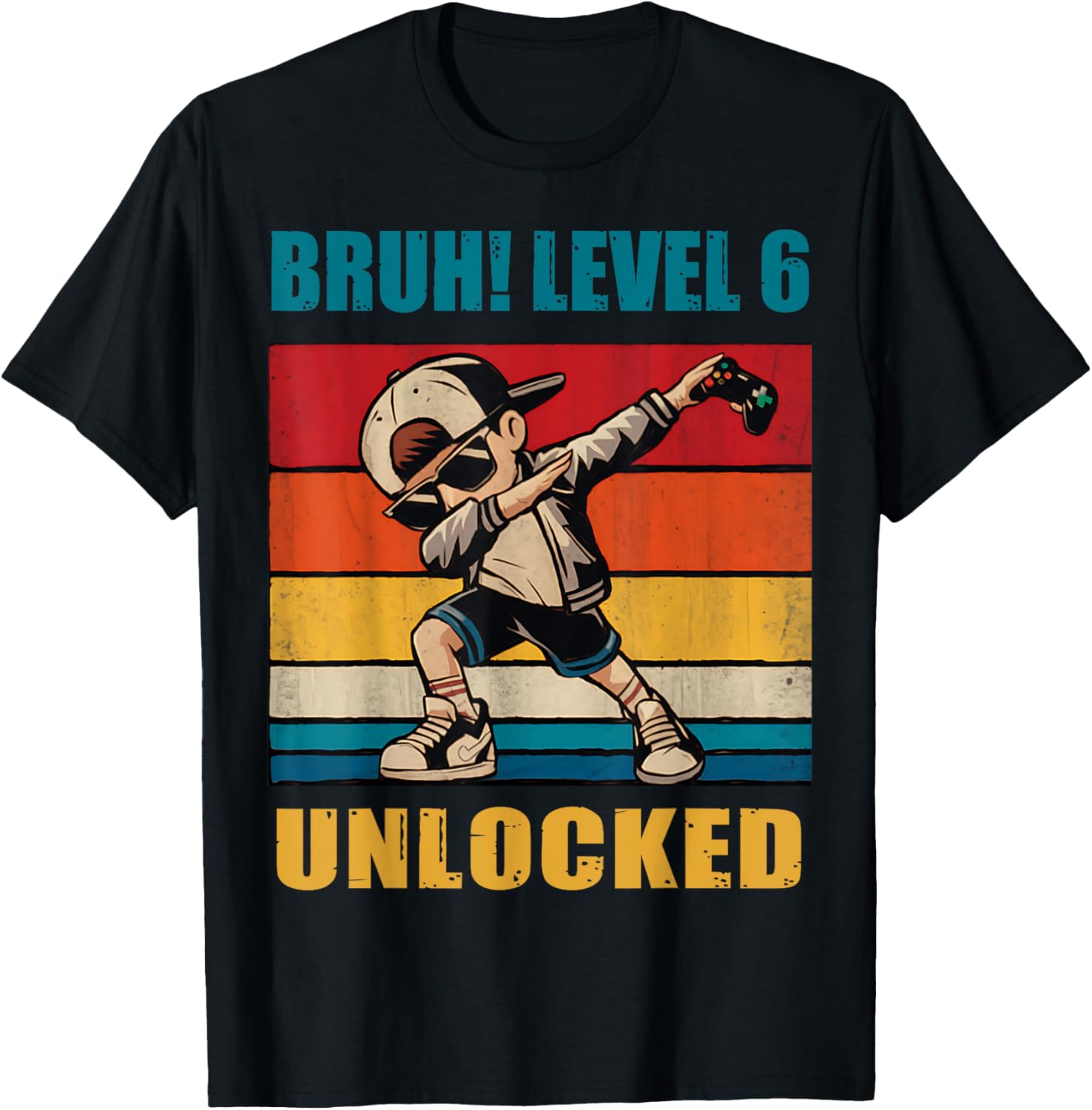 Cool Dabbing Gamer T-Shirt for 6 Year Old Birthday Celebration - 3