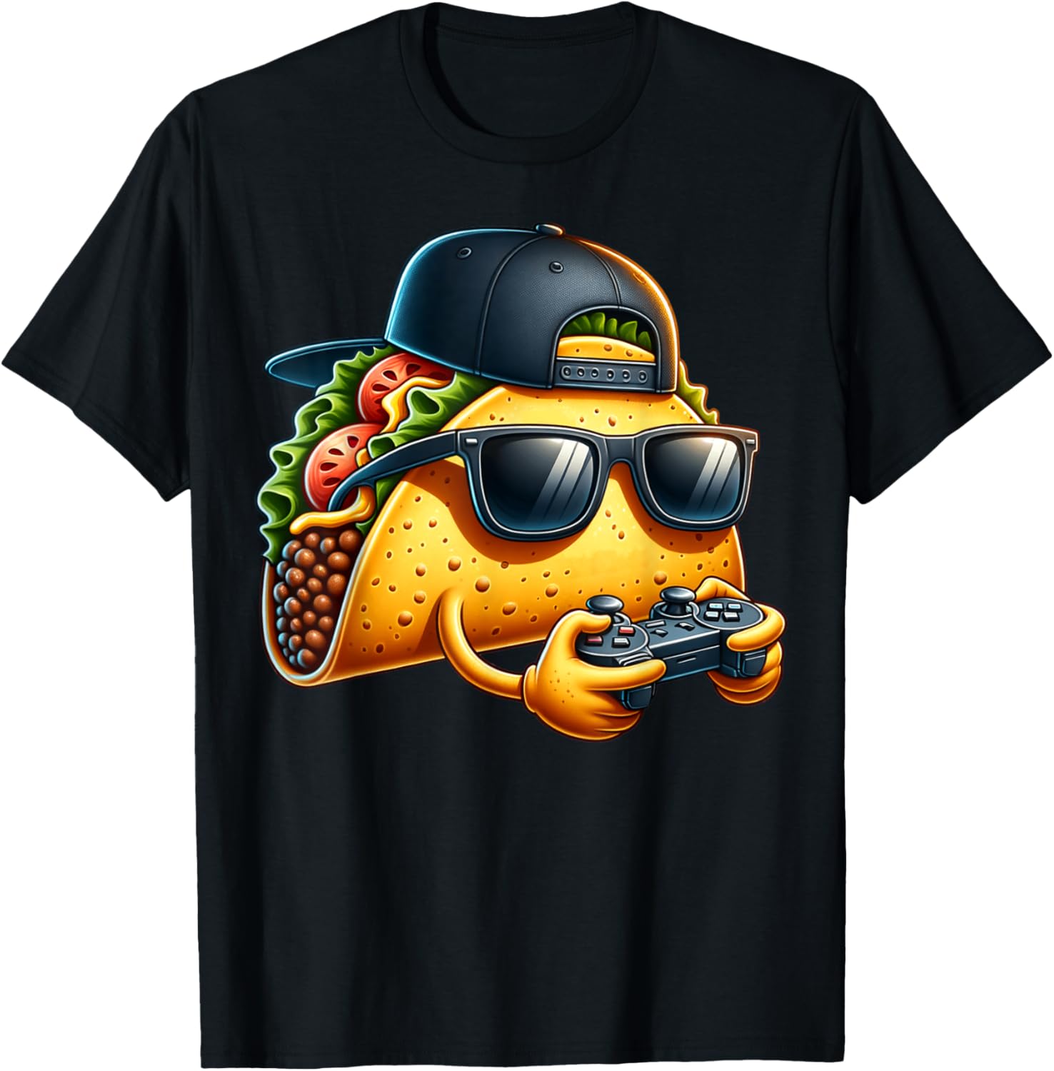 Funny Taco Playing Video Games T-Shirt for Gamers and Taco Lovers - 10