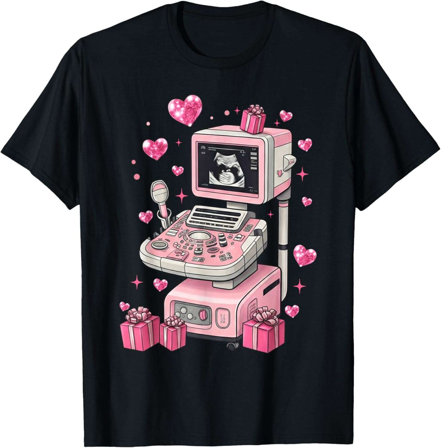 Coquette Bow Sonographer Valentine T-Shirt for Ultrasound Techs - 13
