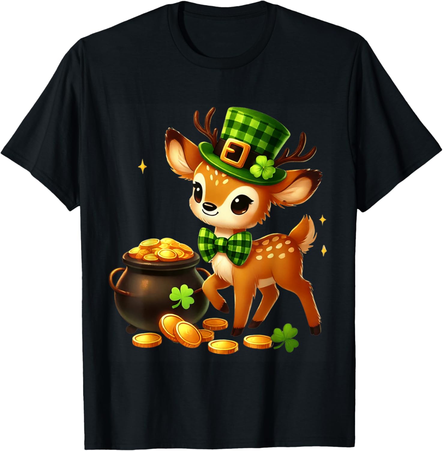 Cute Deer Leprechaun St Patrick's Day T-Shirt for Kids Fun Party Wear - 20