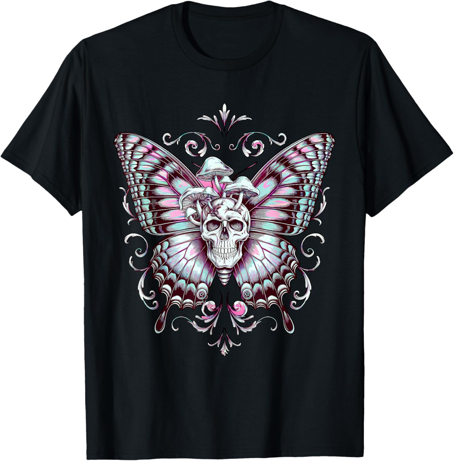 Fairy Grunge Skeleton Butterfly Wings T-Shirt for Aesthetic Fashion - 3