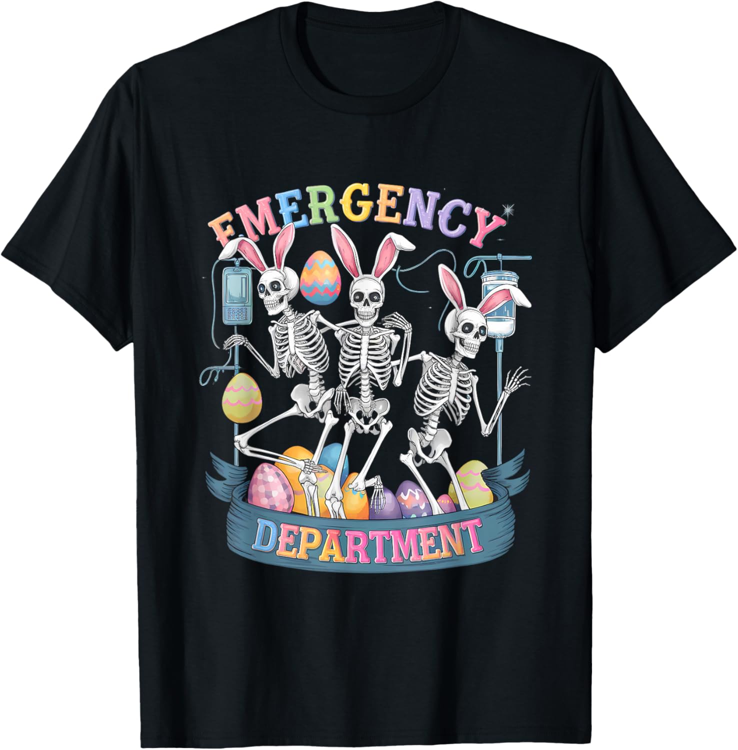 Funny Skeleton Dancing Easter Nurse T-Shirt for Healthcare Heroes - 8