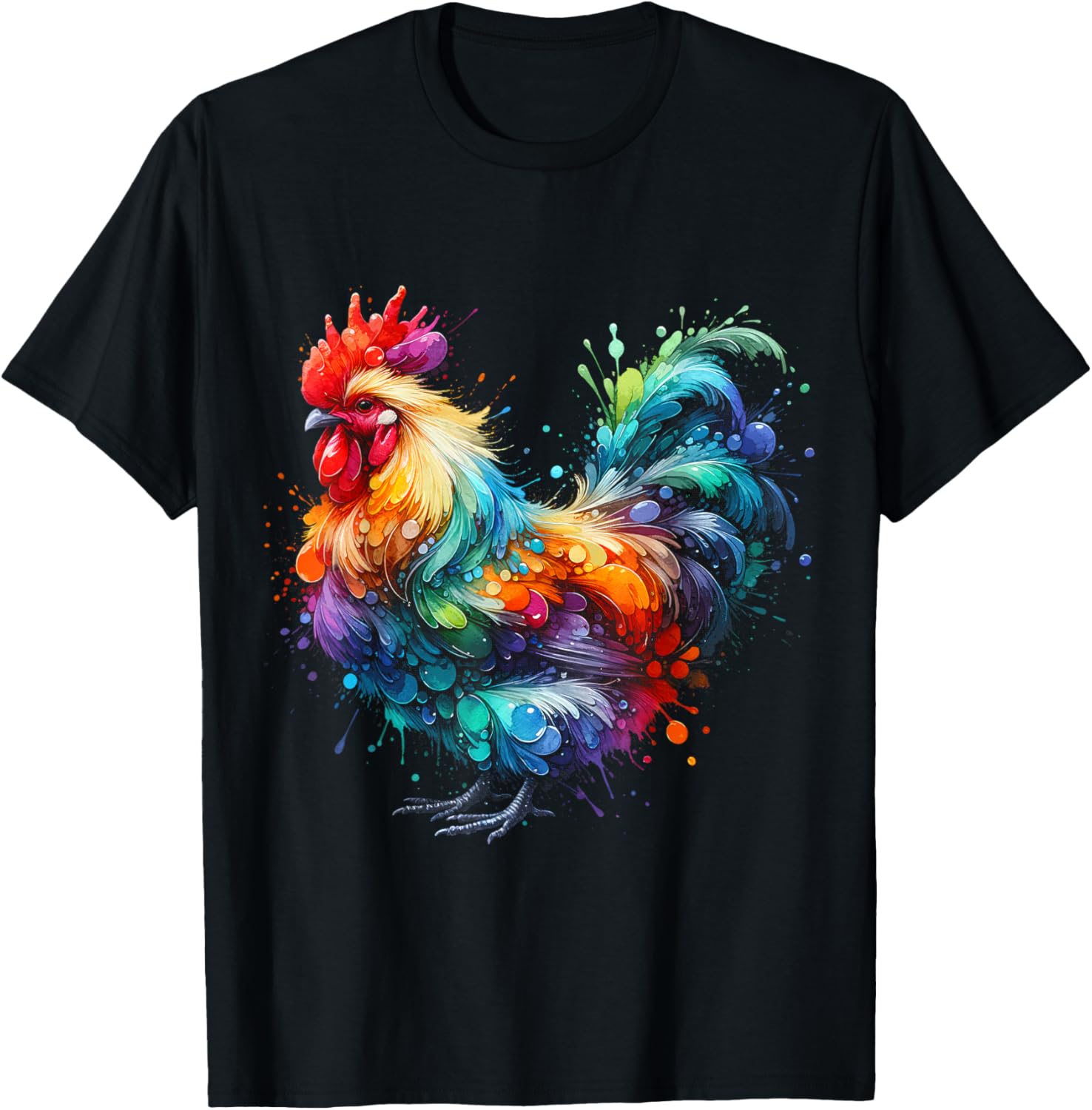 Funny Colorful Chicken Art T-Shirt for Women - Perfect Gift for Chicken Lovers - 1