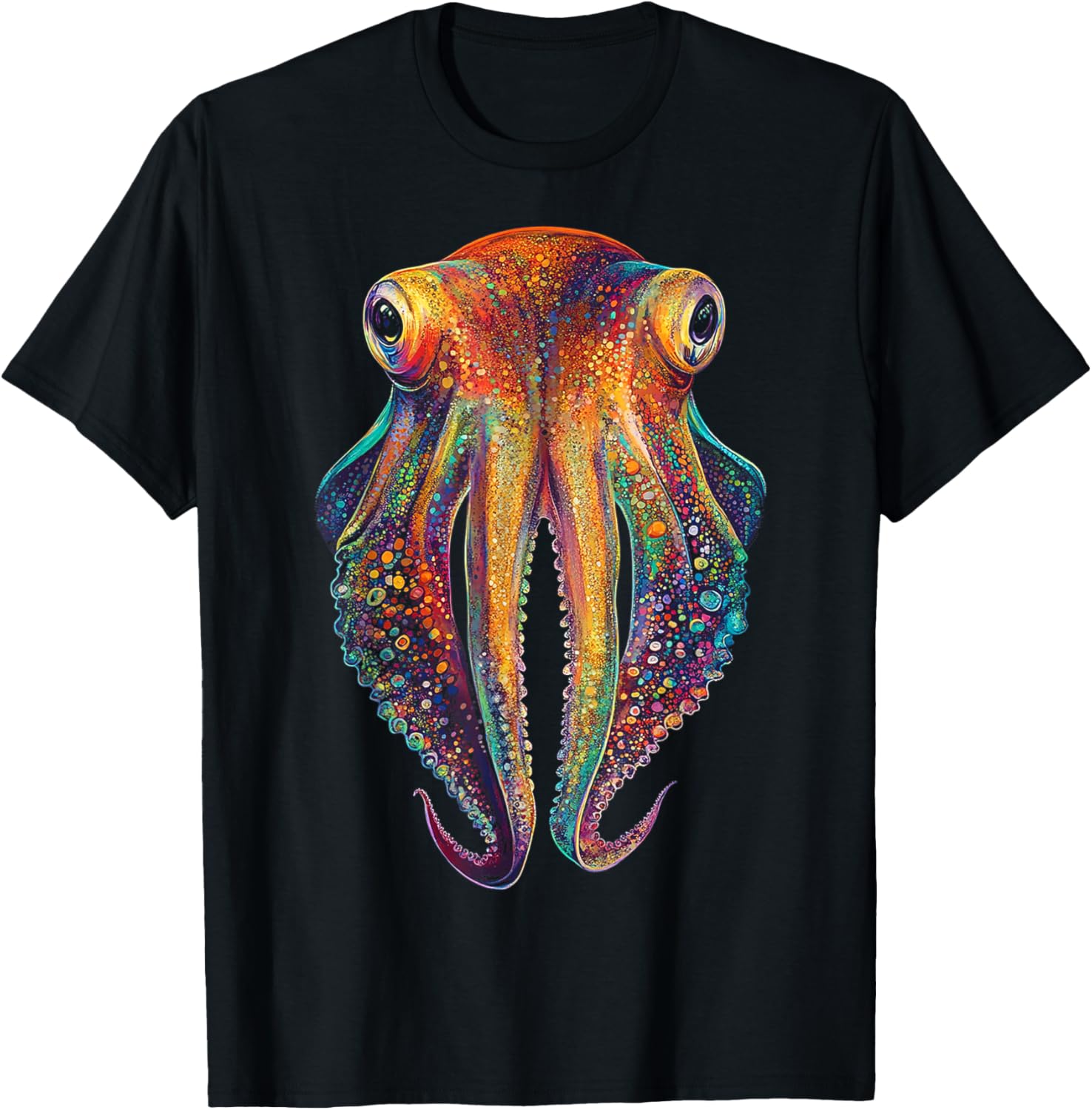 Cuttlefish Animal Motif T-Shirt, Unique Sea Creature Graphic Tee - 1