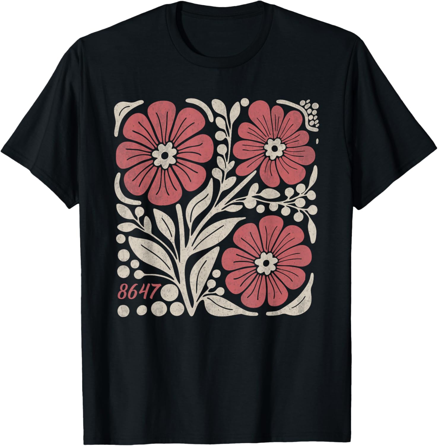 Floral Boho Anti Trump 86 47 T-Shirt for Stylish Casual Wear - 18