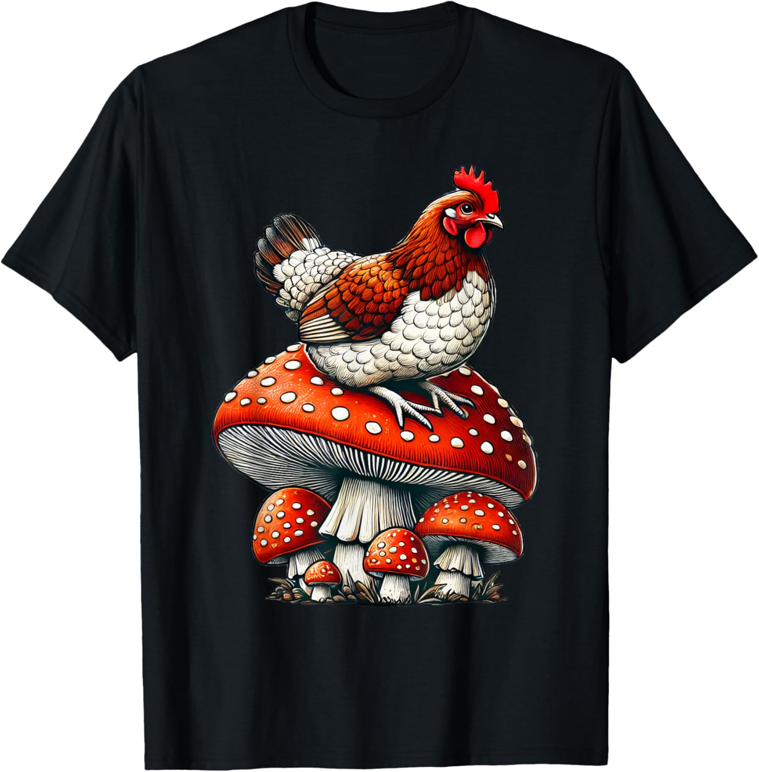 Cute Chicken Mushroom T-Shirt for Fun and Stylish Casual Wear - 4