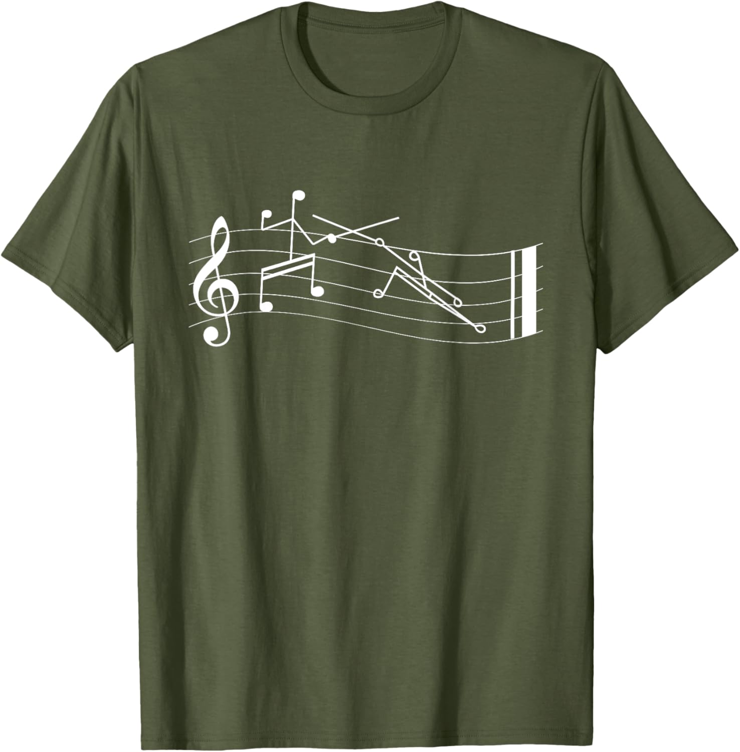 Funny Stick-Figure Music Notes En-garde T-Shirt for Music Lovers - 27
