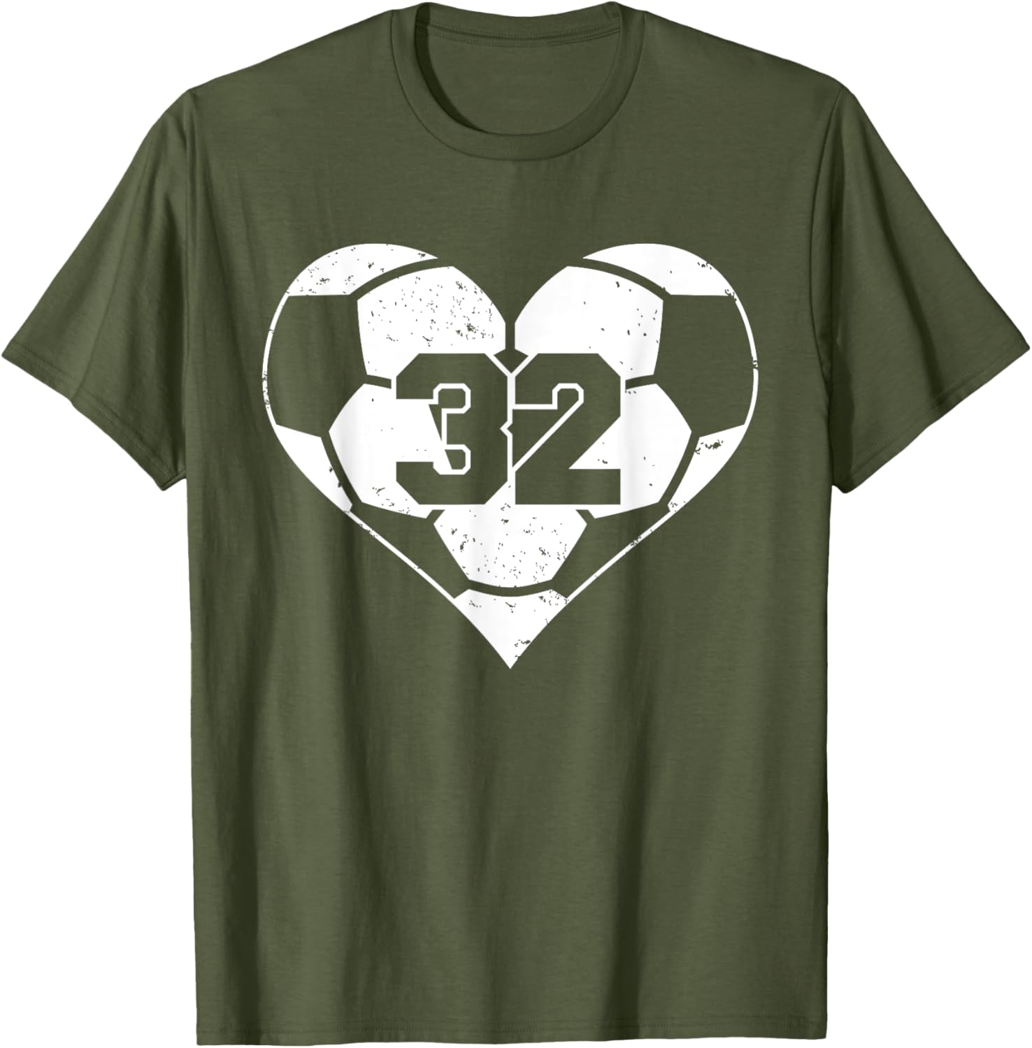 Funny Soccer Heart Game Day T-Shirt with Number 32 Jersey Design - 4