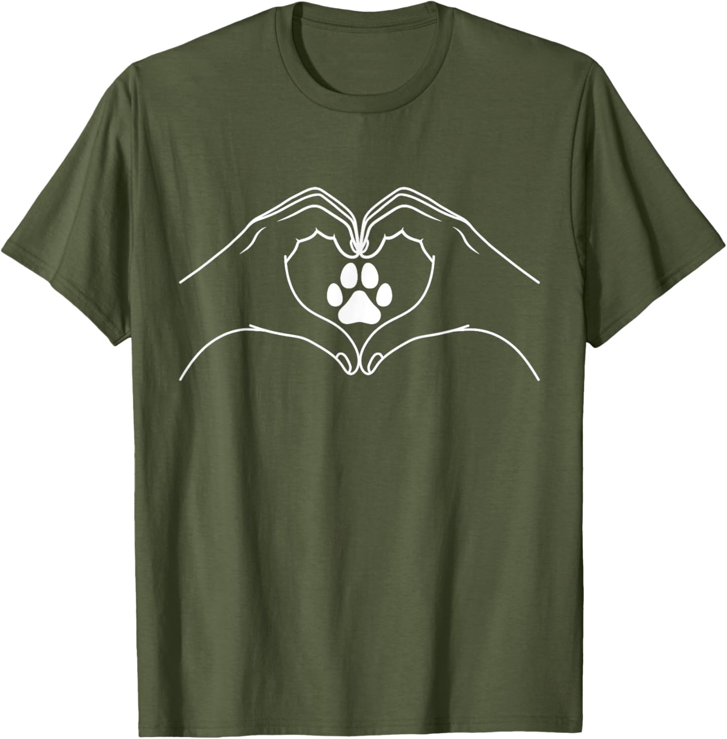 Cute Cat Dog Paw Print Heart T-Shirt for Pet Lovers and Friends - 26