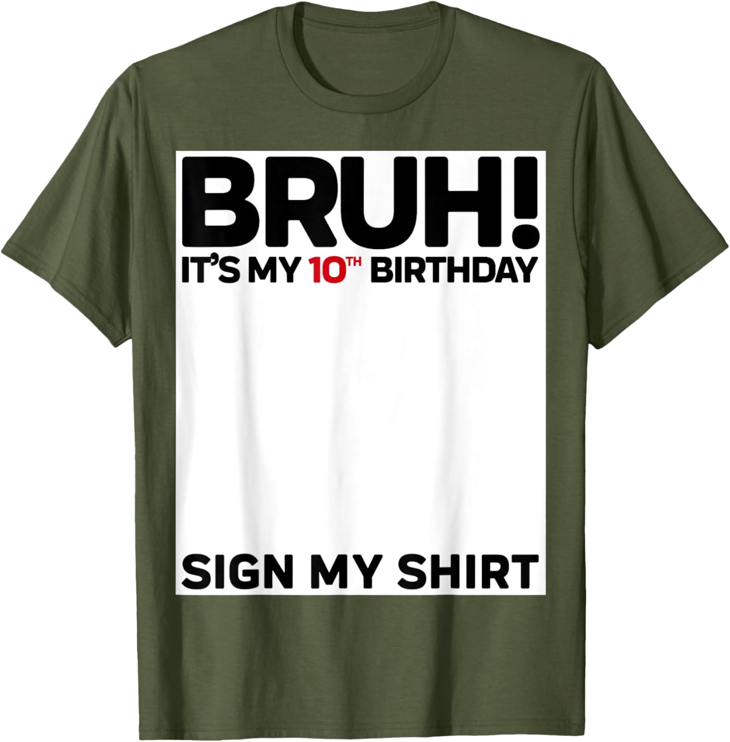 Fun 10th Birthday Sign My Shirt T-Shirt for Kids Celebrating 10 Years Old - 11