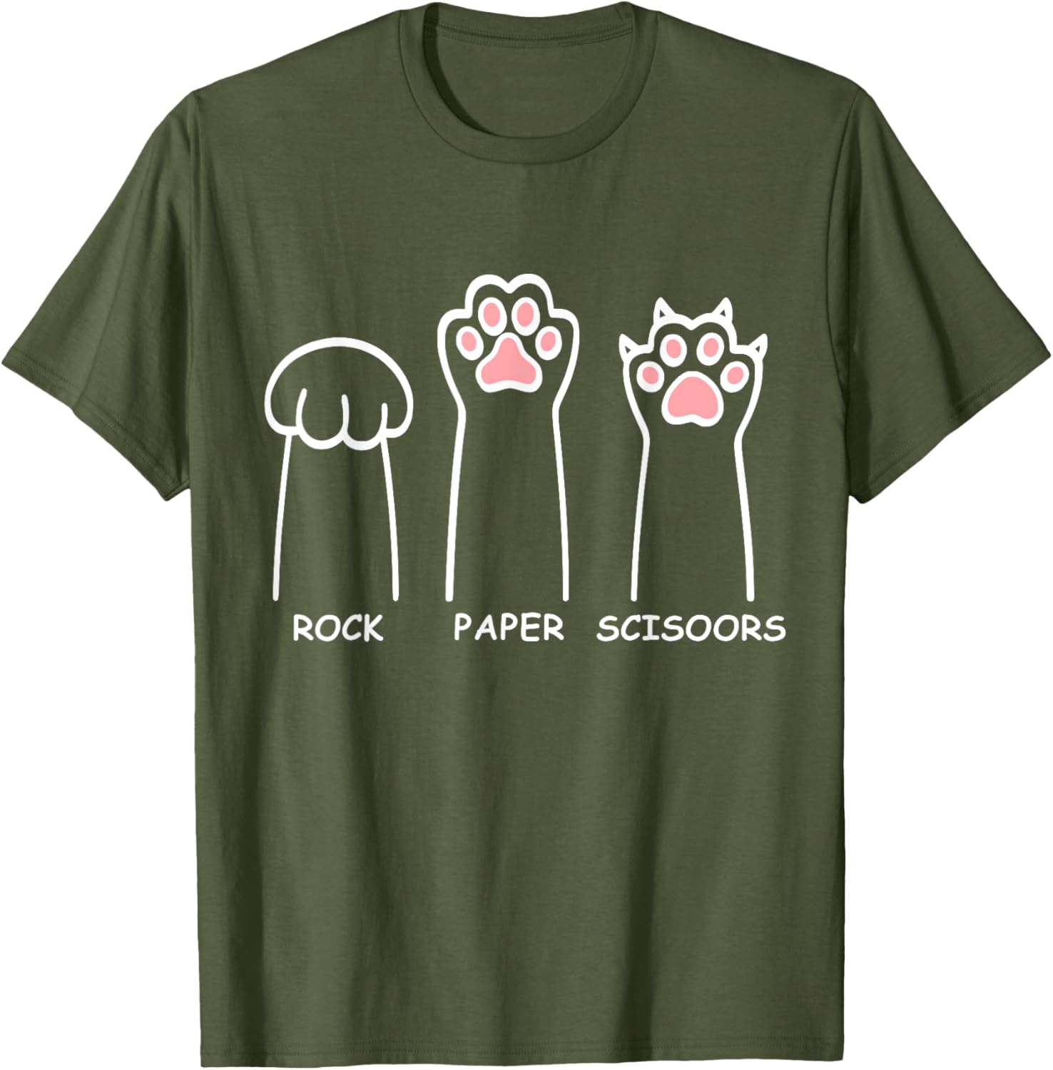Funny Cat Paws Rock Paper Scissors T-Shirt for Men and Women - 18
