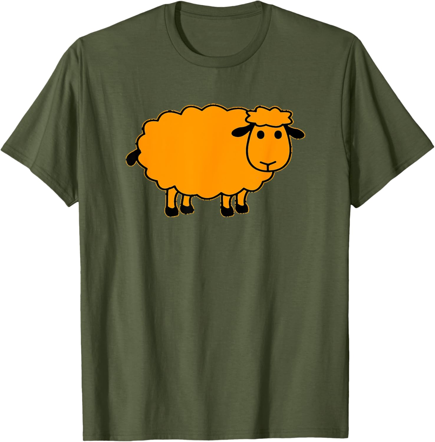 Cute Orange Sheep T-Shirt for Stylish Comfort in Clothing and Accessories - 2