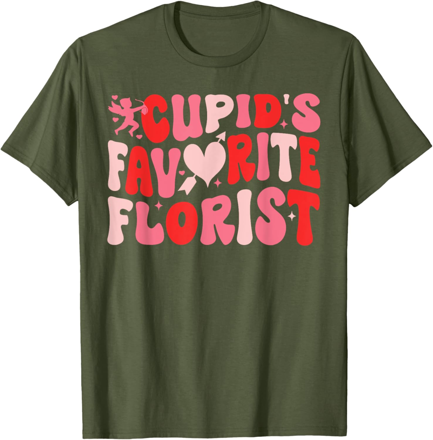 Cupid's Favorite Florist Retro Valentine's Day T-Shirt for Lovebirds - 15