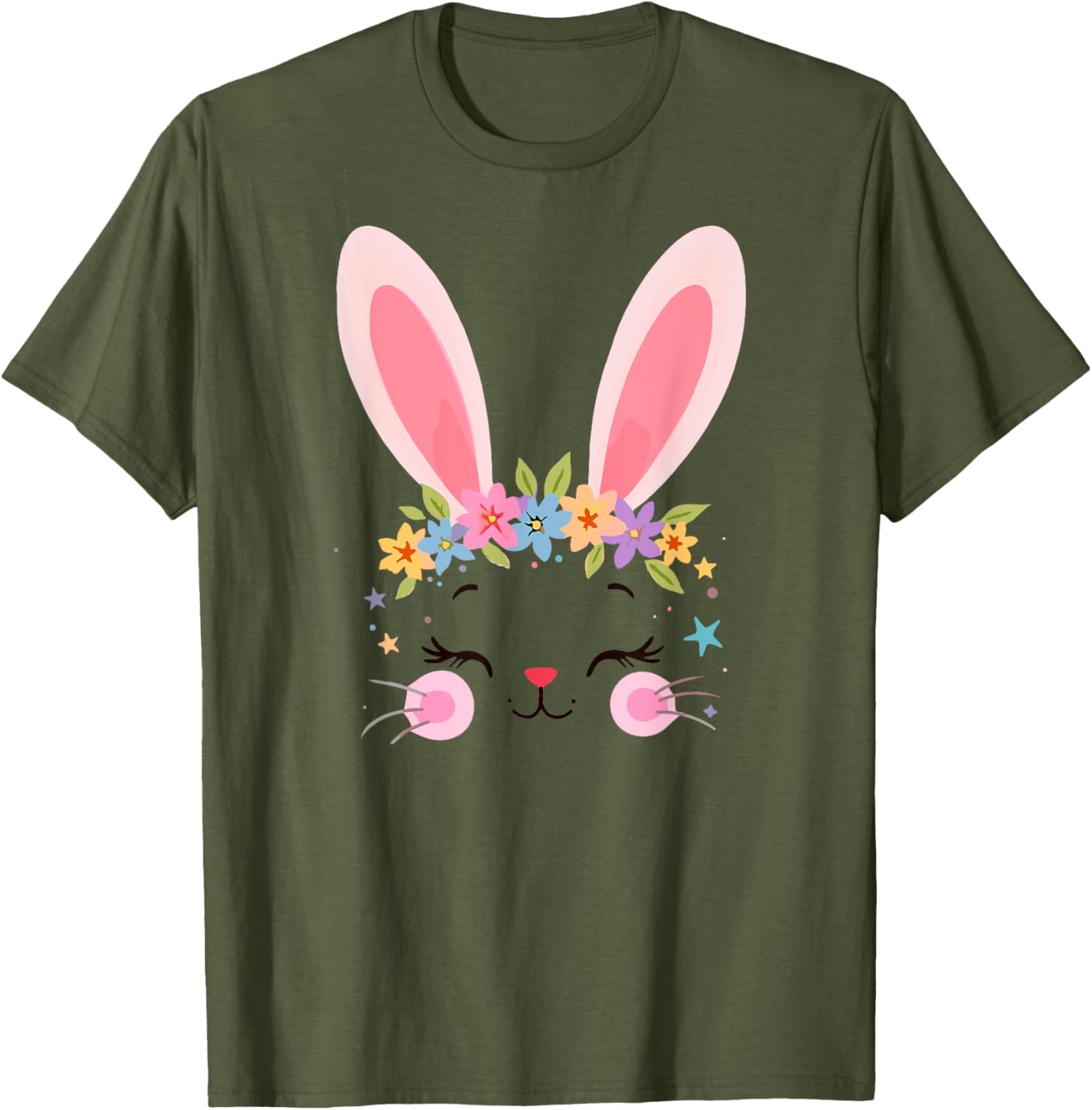Cute Floral Easter Bunny T-Shirt for Rabbit Lovers - Women's Apparel - 6
