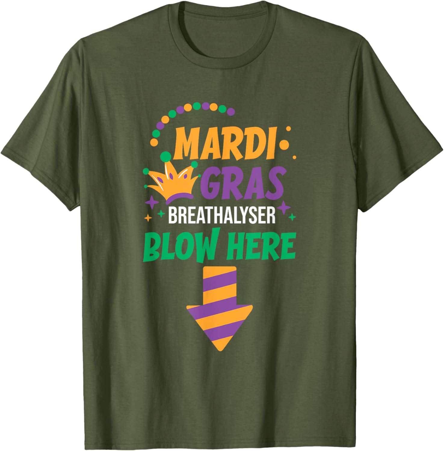 Funny Mardi Gras Breathalyser T-Shirt for Men - Festive Adult Clothing - 18