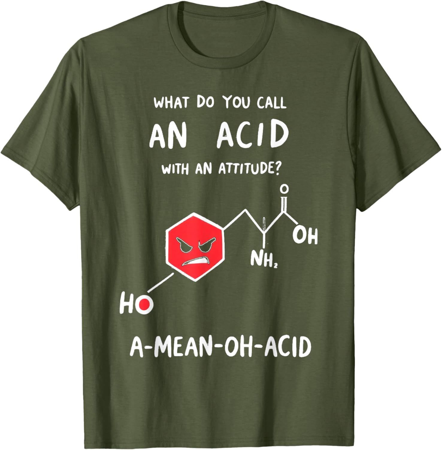 Funny Chemistry T-Shirt - Mean Oh Acid Science Pun Apparel for Nerds - 9