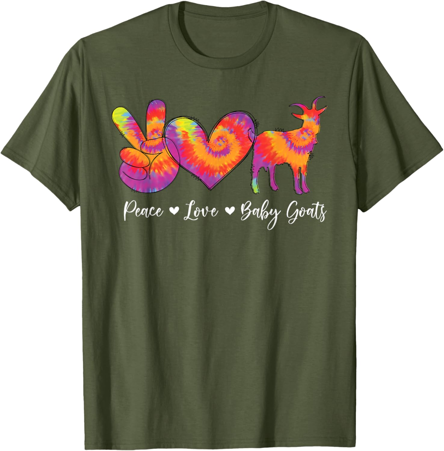 Cute Goat Lover Tie Dye Baby Goats T-Shirt for Farmers and Animal Lovers - 11