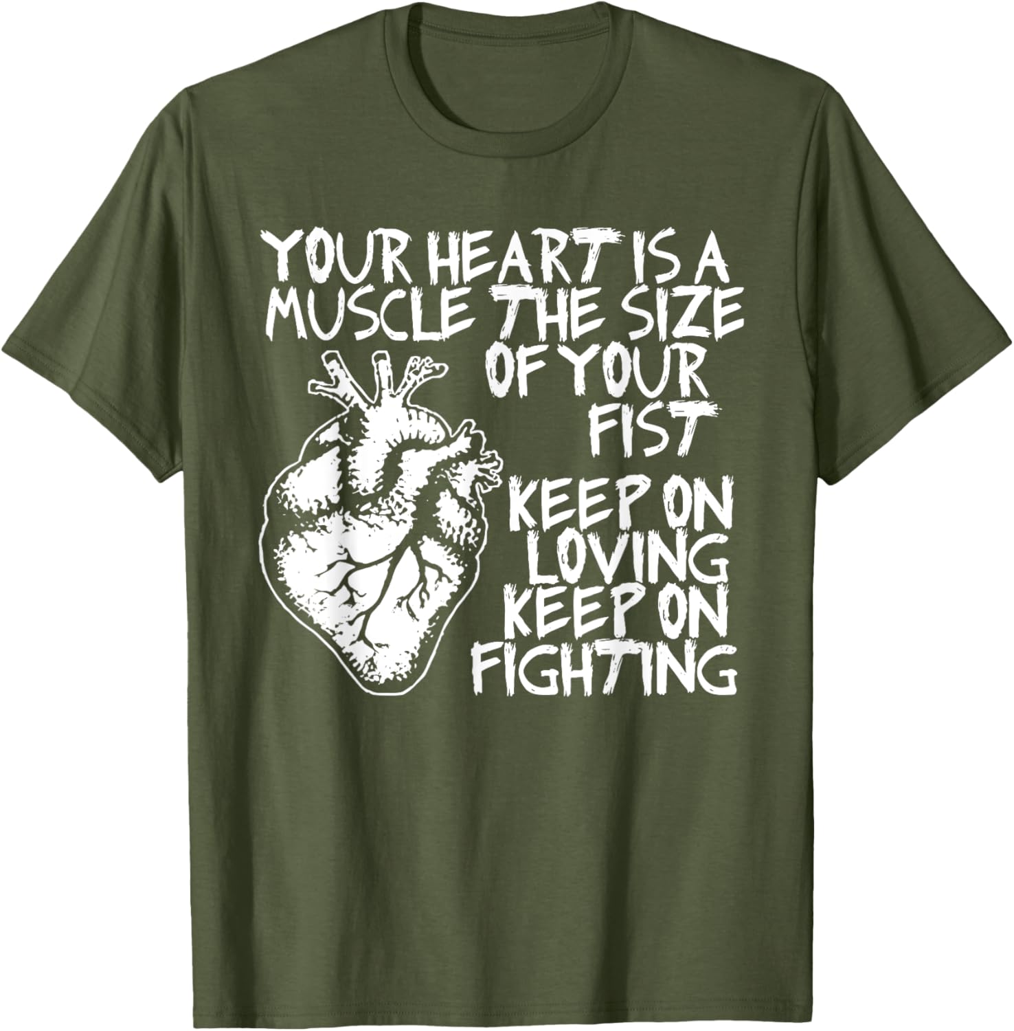 Funny Heart Muscle T-Shirt Your Heart is the Size of Your Fist - 18