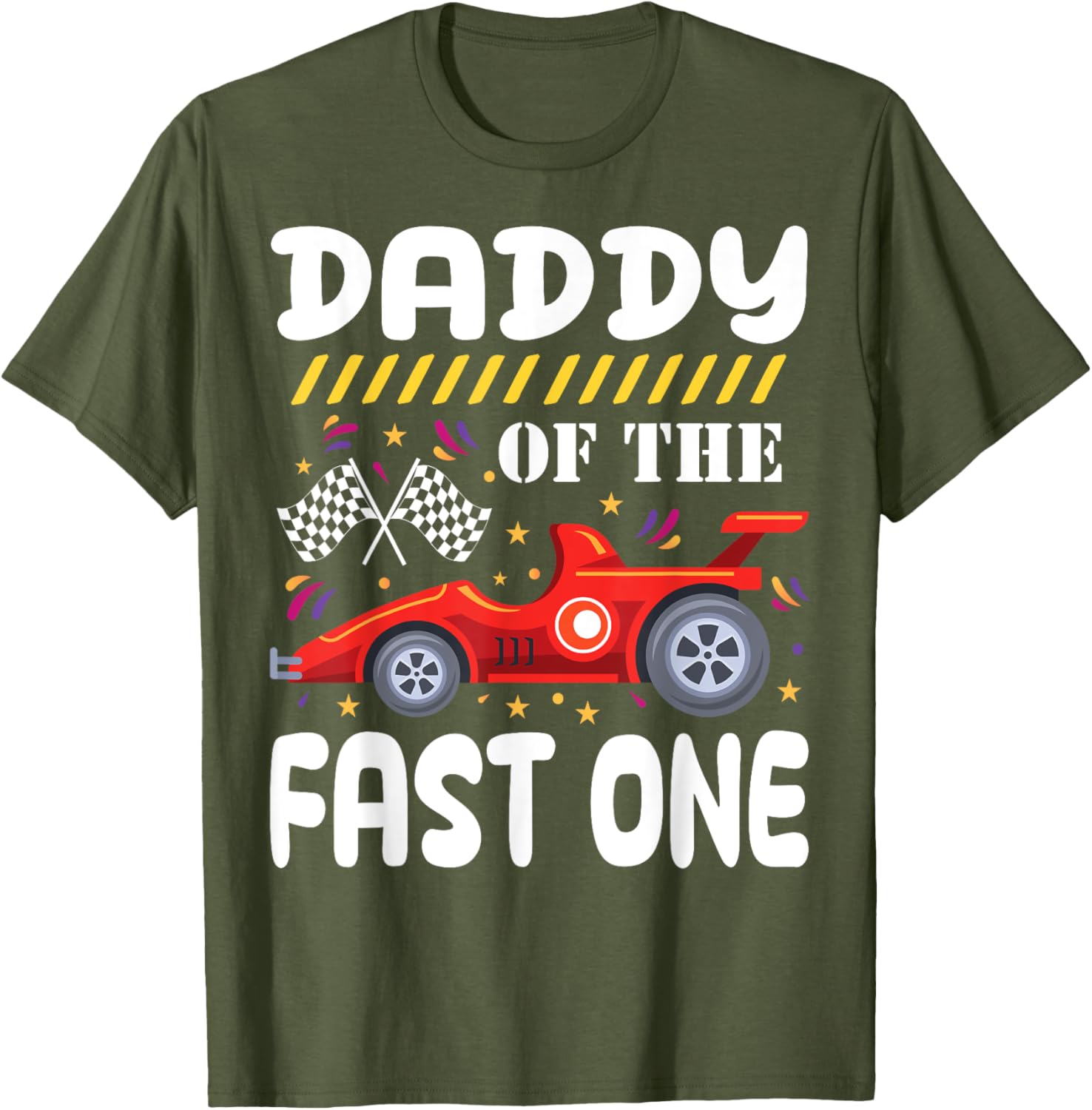 Daddy of the Fast One 1st Birthday Race Car Family Matching T-Shirt - 3