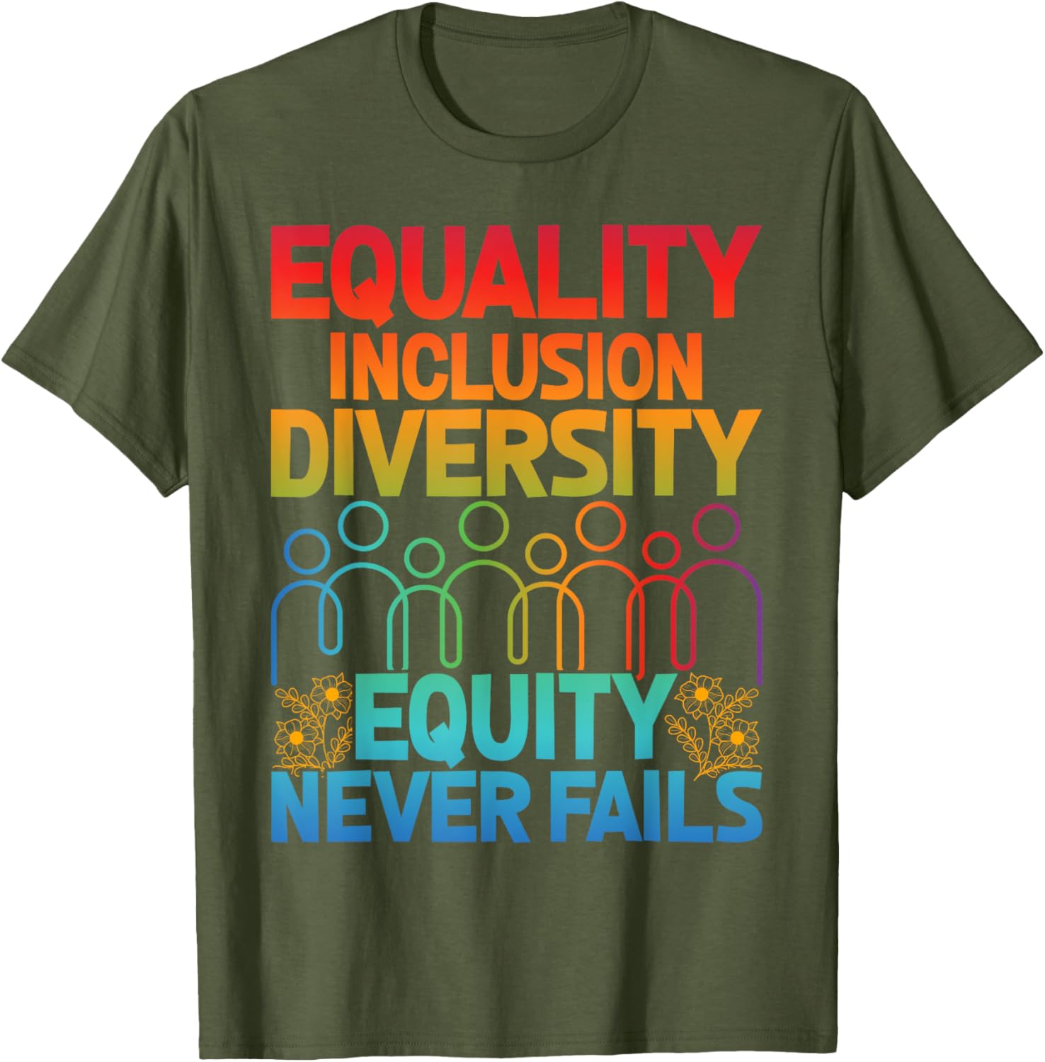 Equality Inclusion Diversity Teacher T-Shirt Love Never Fails Apparel - 6