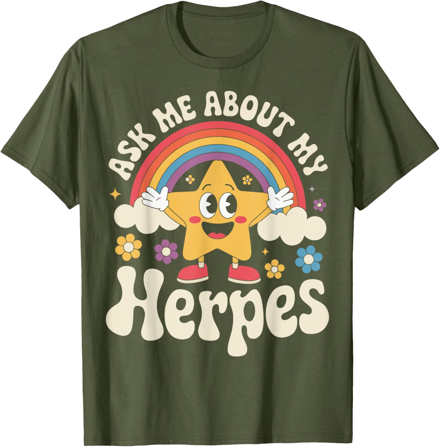 Fun Ask Me About My Herpes T-Shirt for Casual Wear and Humor Lovers - 6