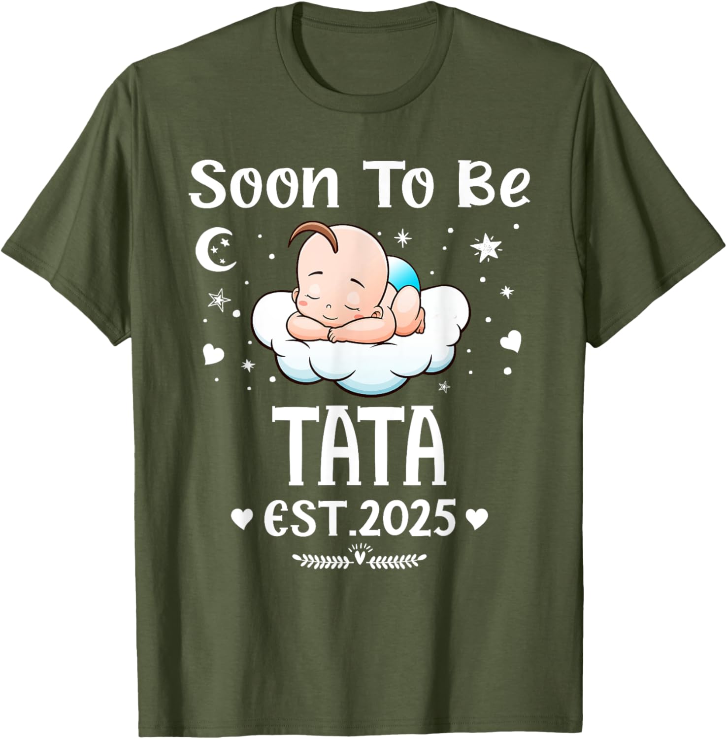 Cute Hearts Father's Day T-Shirt for 2025 by Soon To Be Tata - 1