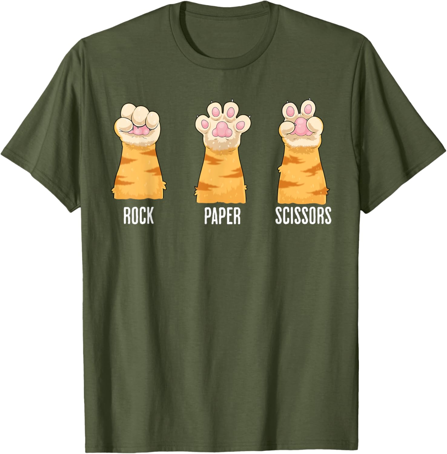 Funny Cat Paws Rock Paper Scissors T-Shirt for Kids and Adults - 18