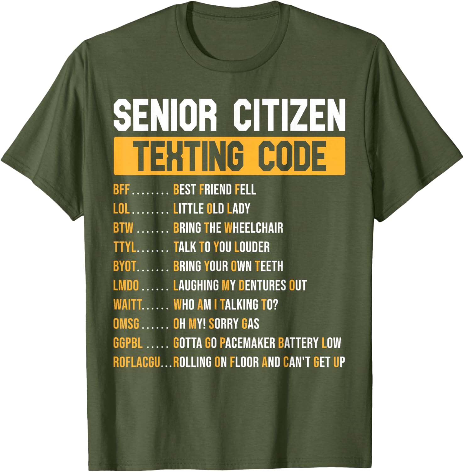 Funny Grandpa Texting Code T-Shirt for Senior Citizens - Great Gift Idea - 7