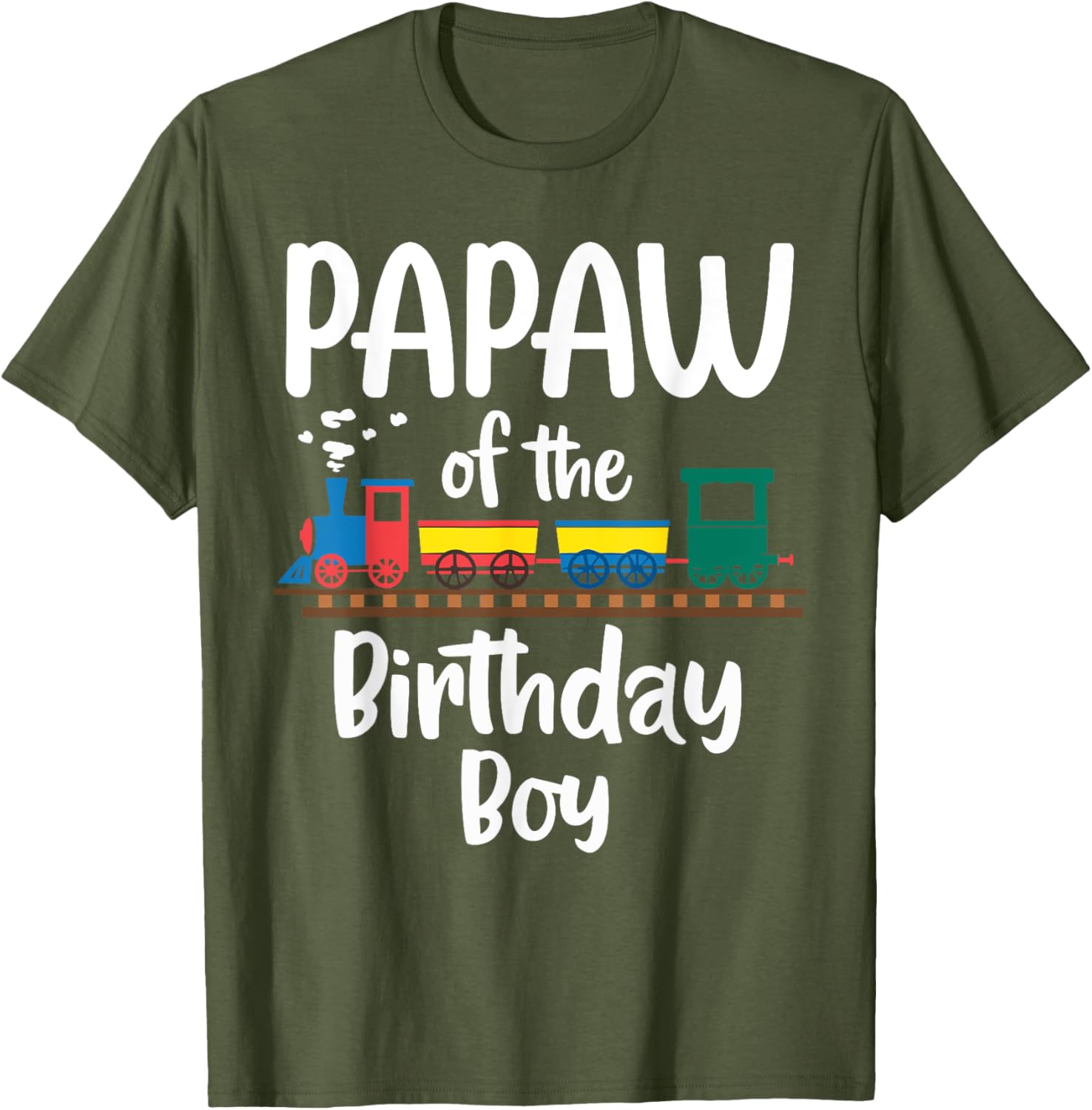 Cute Papaw Birthday Boy Train Toys T-Shirt for Dad's Special Day - 8