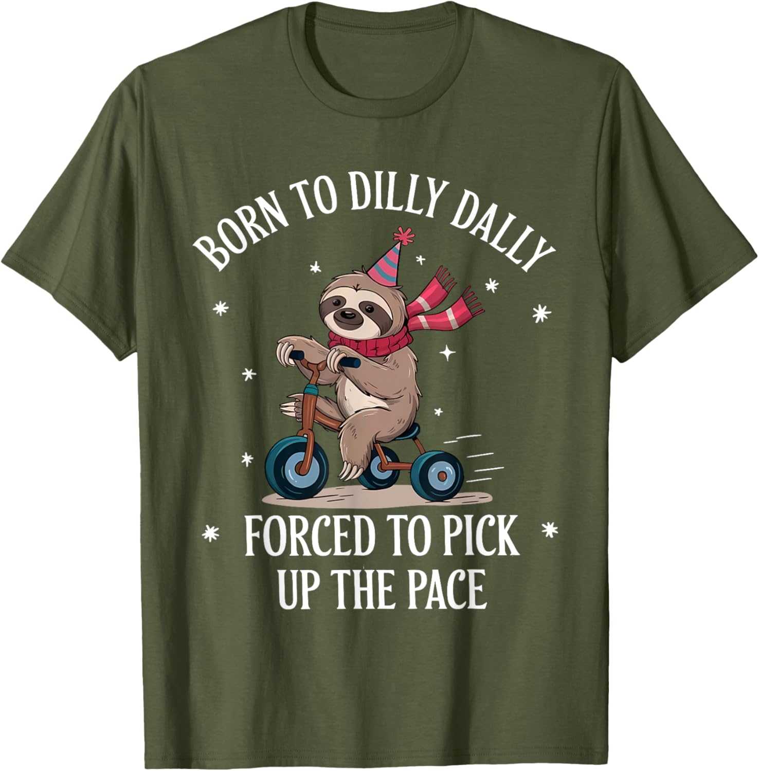Cute Sloth T-Shirt Born To Dilly Dally Perfect for Relaxed Days - 10