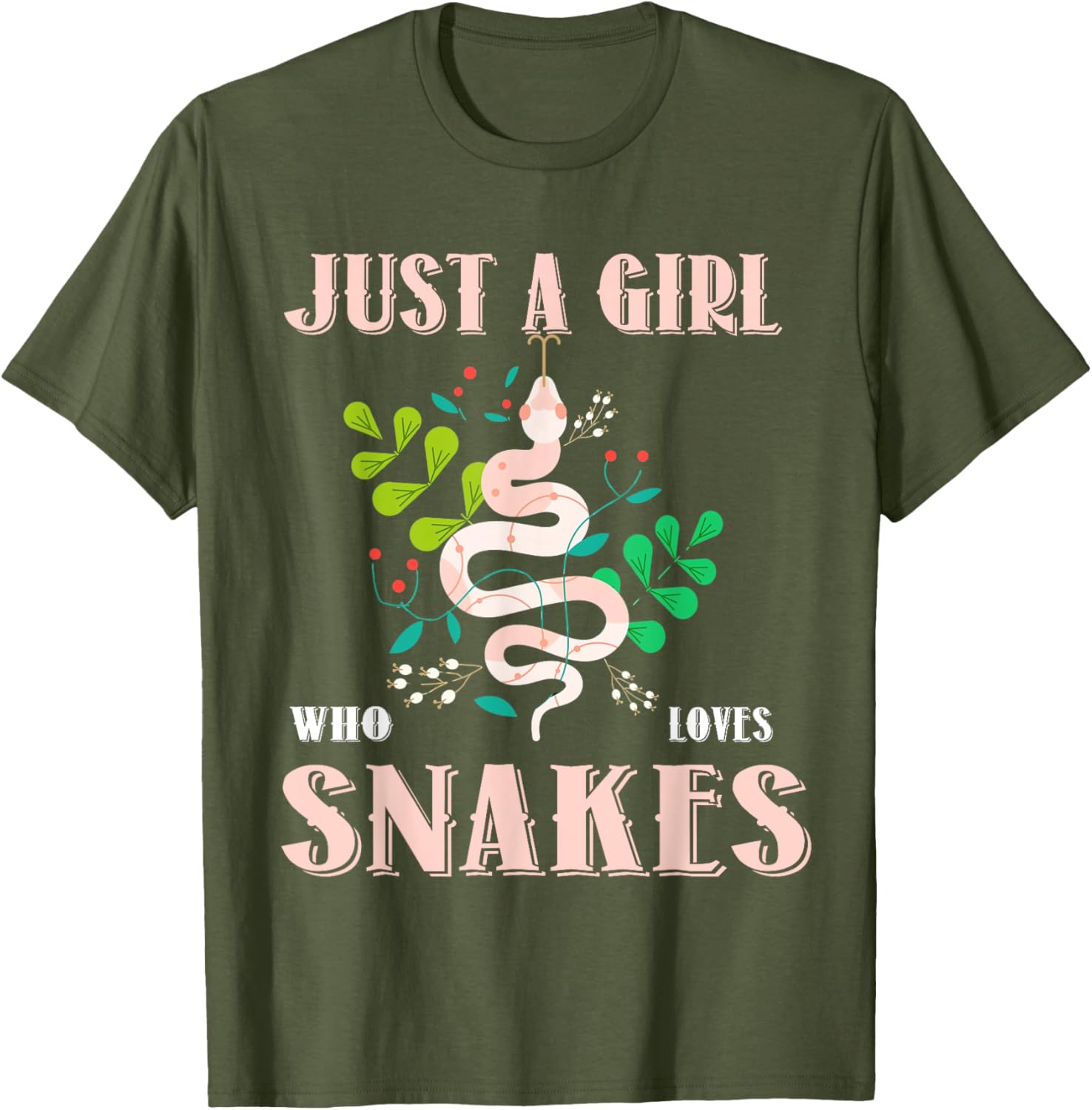 Cute Just a Girl Who Loves Snakes T-Shirt for Reptile Lovers - 15