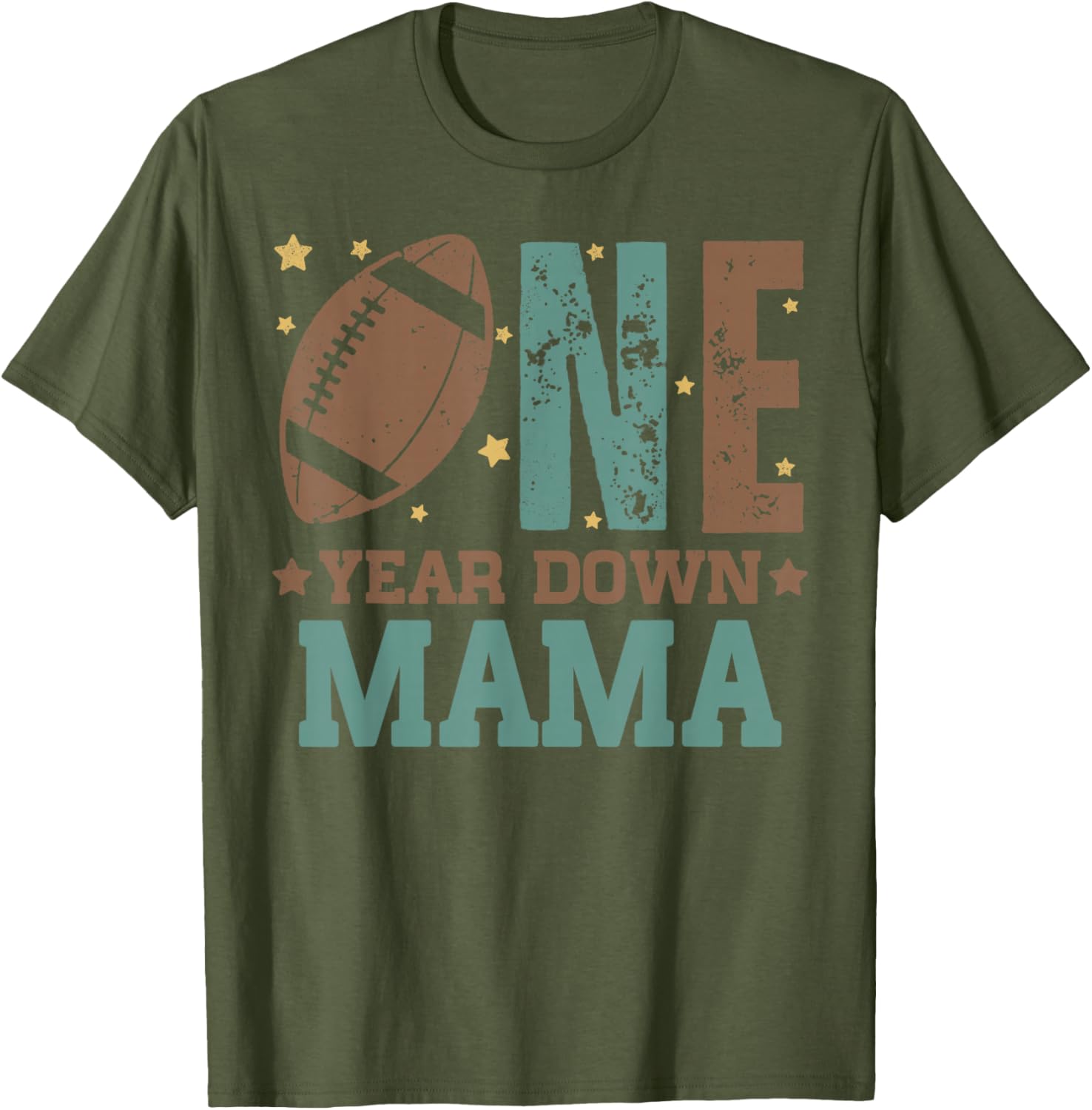 Cute Mama of 1 Year Old Football Birthday Party T-Shirt for Moms - 21