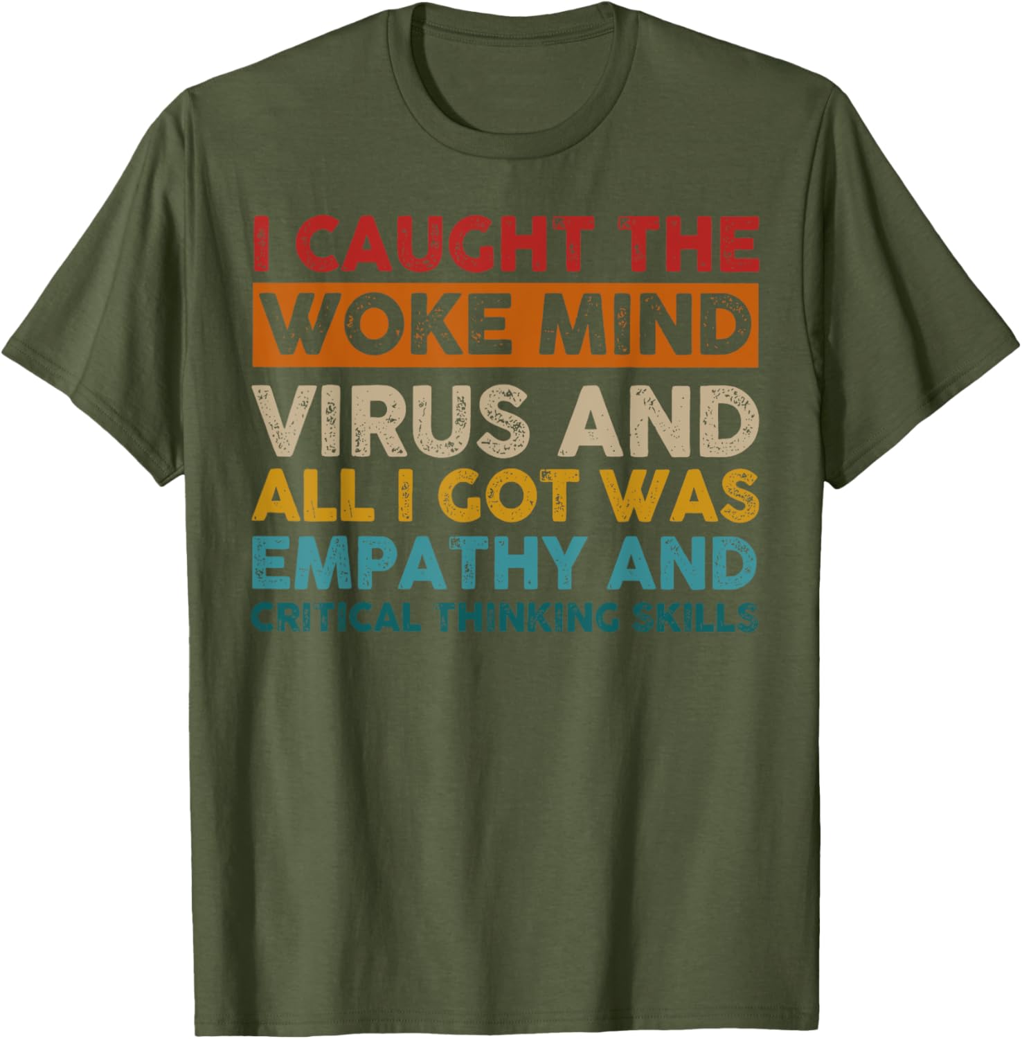 Funny Empathy T-Shirt I Caught The Woke Mind Virus Humor Gift - 12