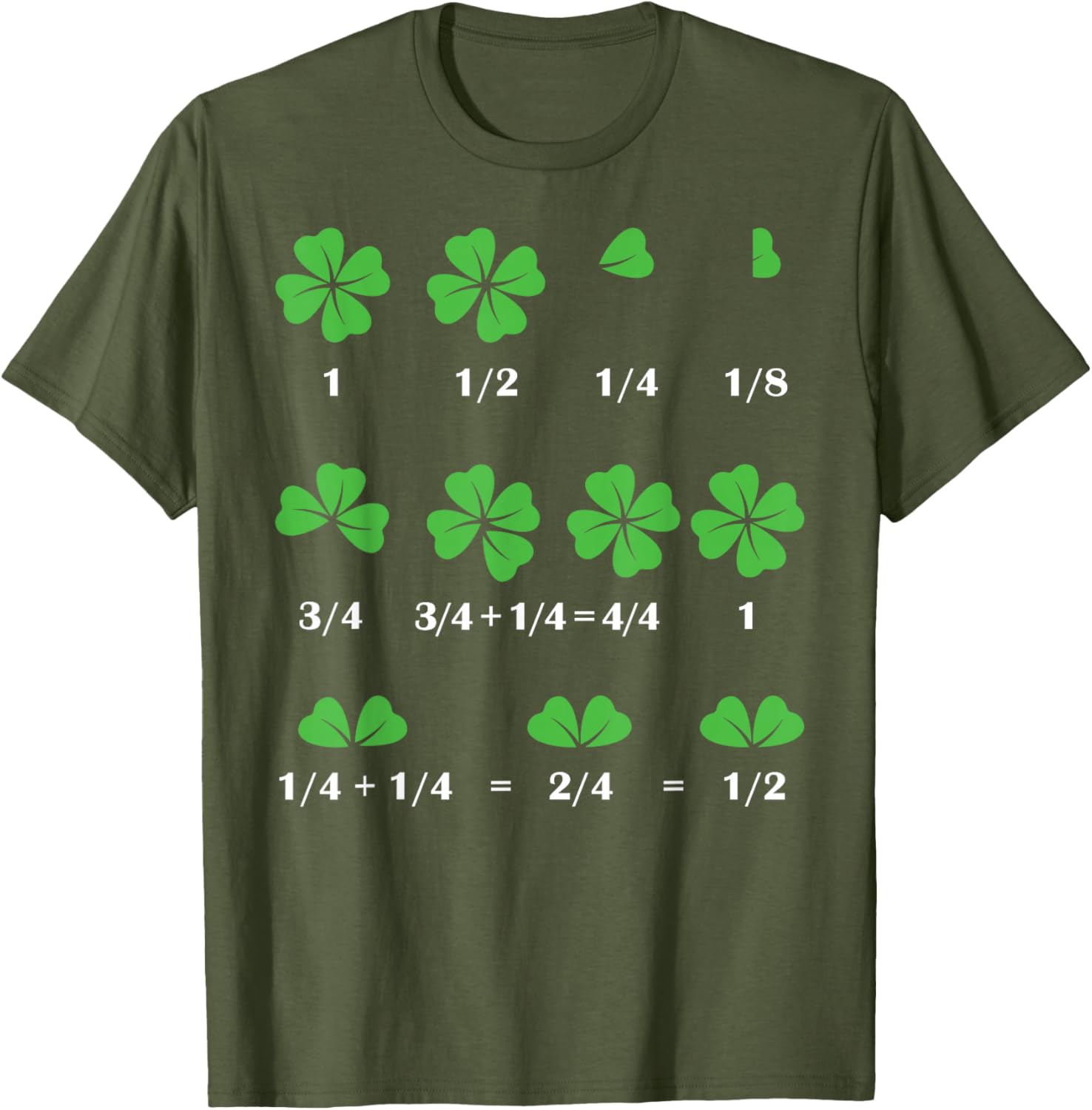 Funny Shamrock Fraction T-Shirt for St Patrick's Day Fun for Kids - 2