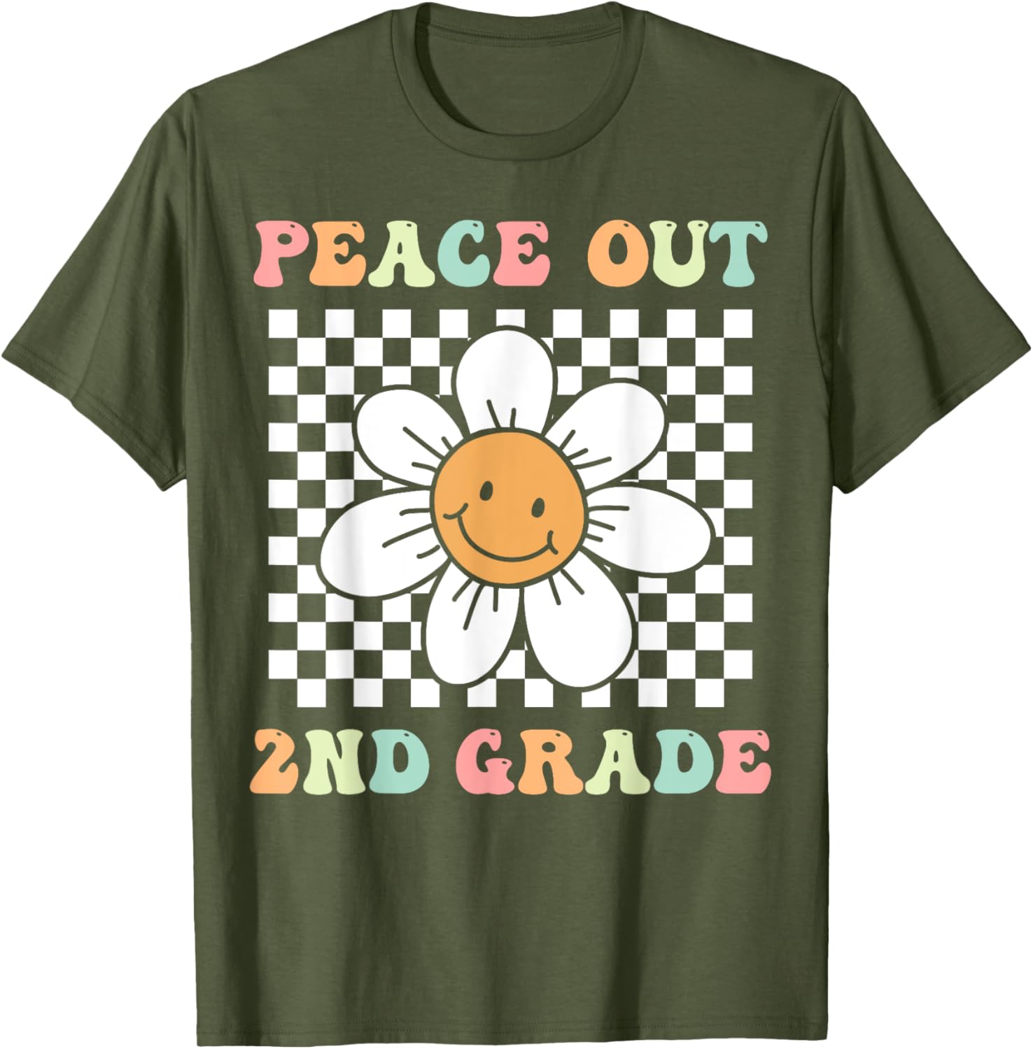 Cute Groovy Peace Out Second Grade Last Day T-Shirt for Kids - 5
