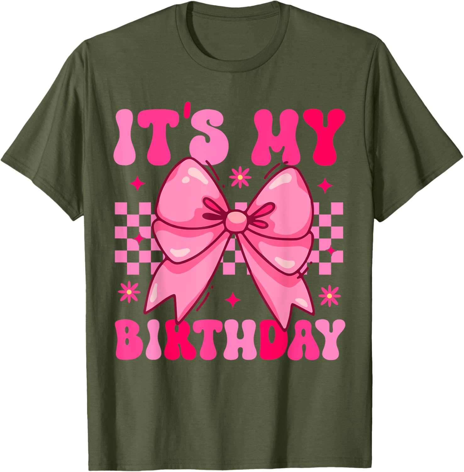 Groovy It's My Birthday Bow T-Shirt for Girls and Teens Perfect Gift - 13
