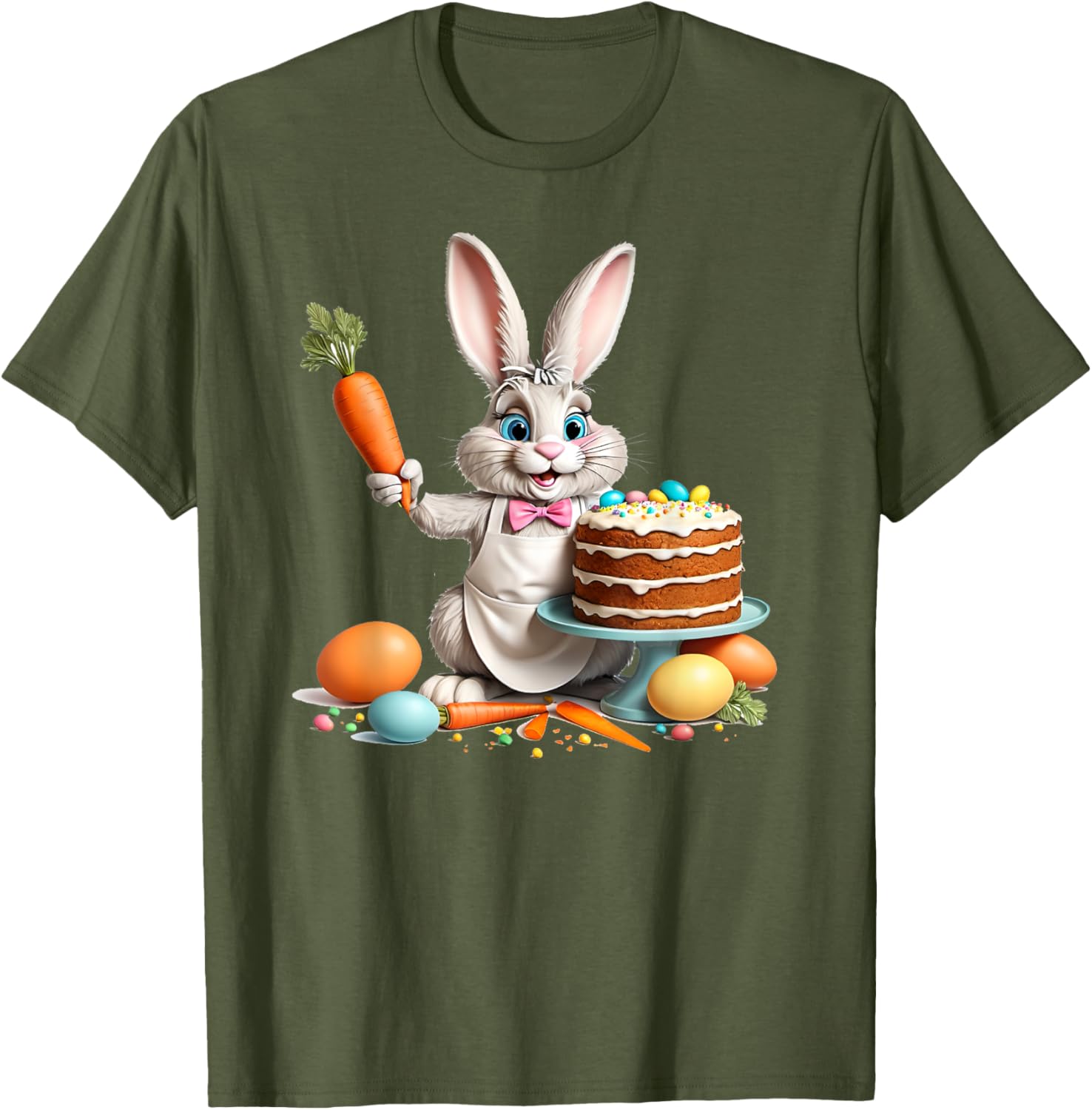 Easter Bunny Baking Carrot Cake T-Shirt for Fun Holiday Celebrations - 11