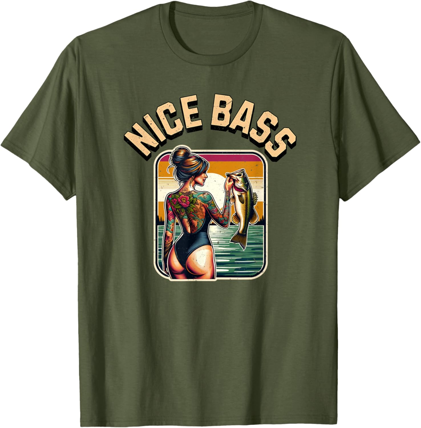 Cute Bass Fishing Woman in Bikini T-Shirt for Outdoor Enthusiasts - 11