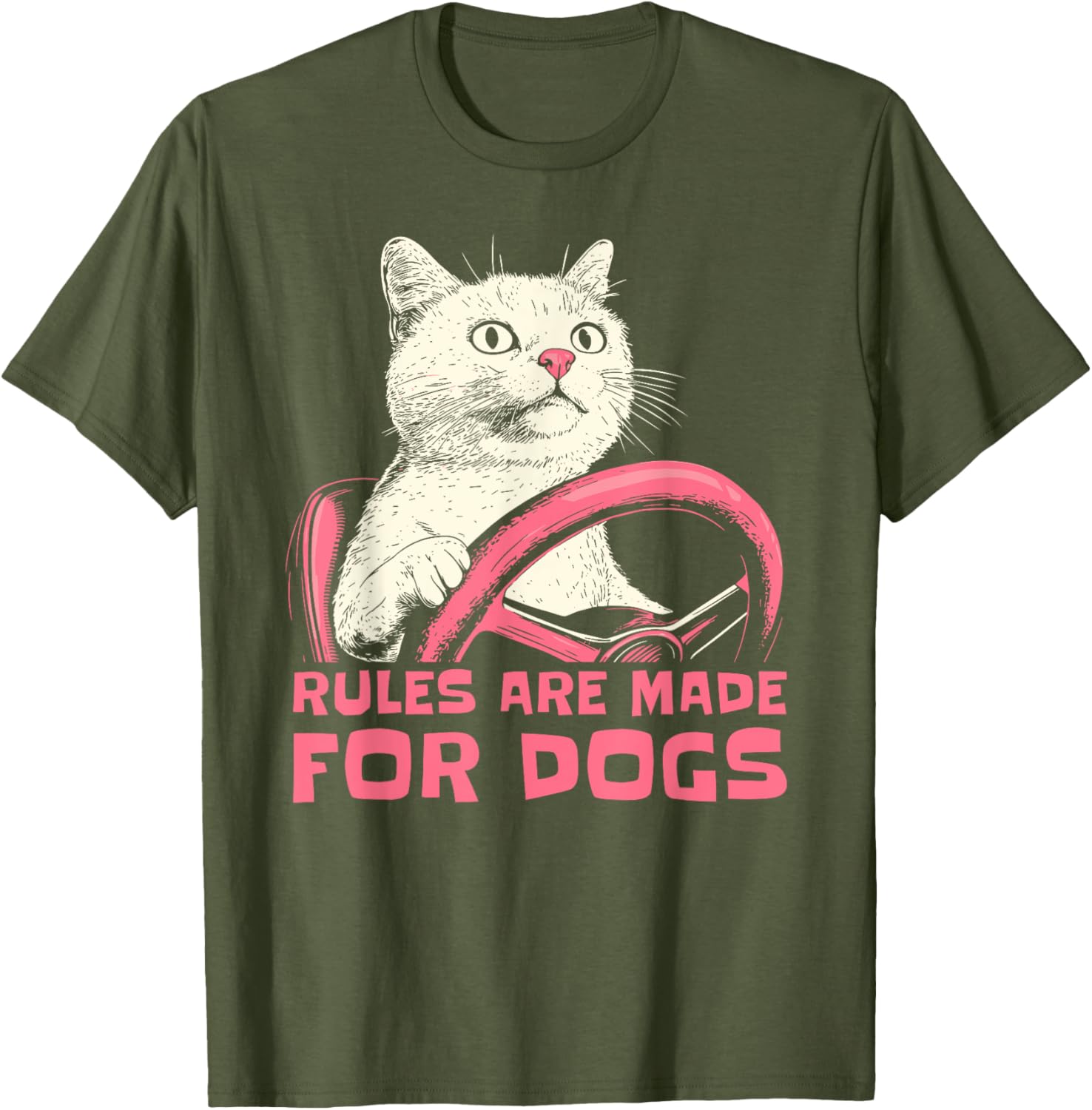 Funny Cat Lover T-Shirt Rules Are Made for Dogs for Men Women Kids - 16