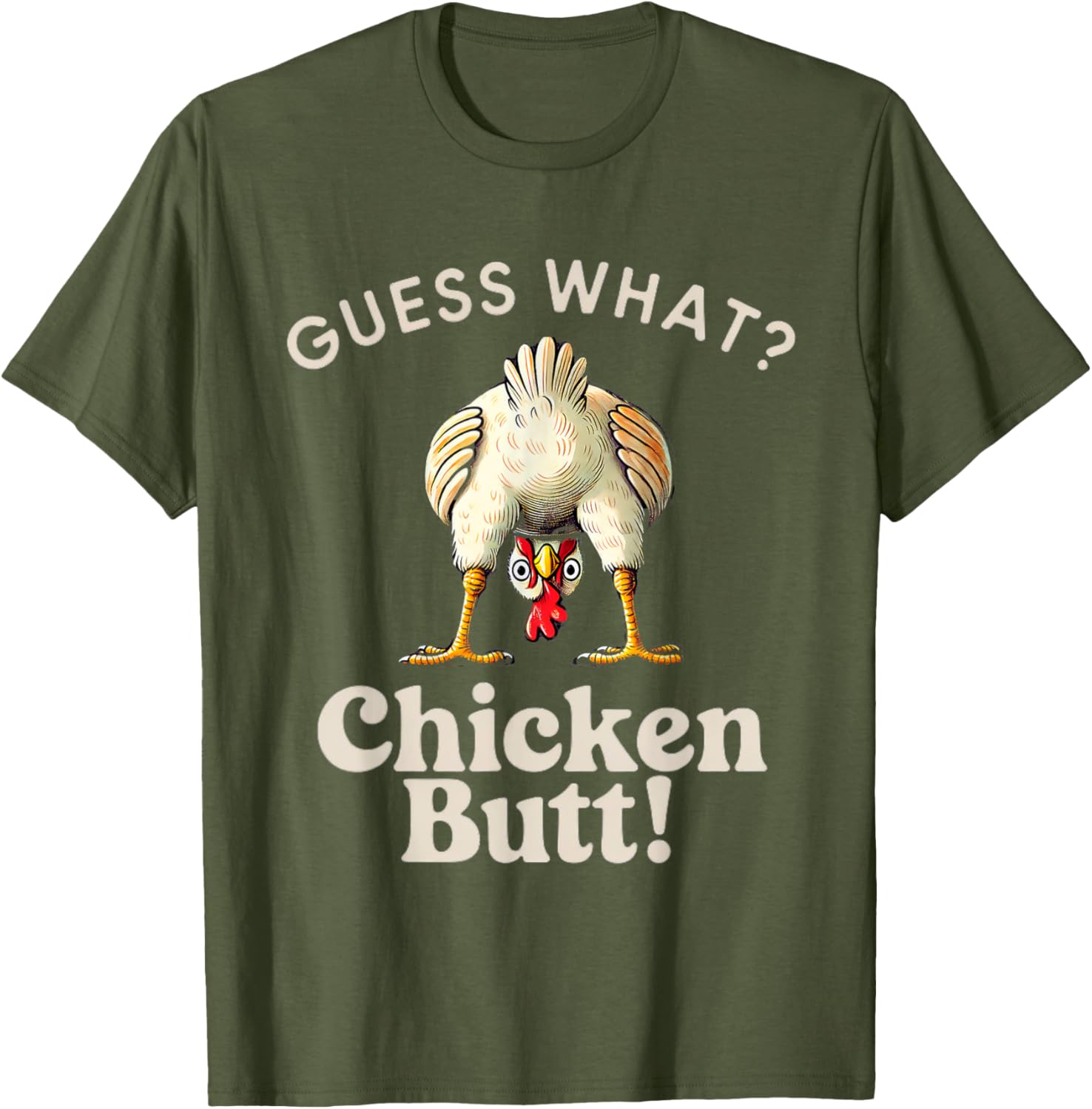 Funny Guess What Chicken Butt T-Shirt for Chicken Lovers and Kids - 8