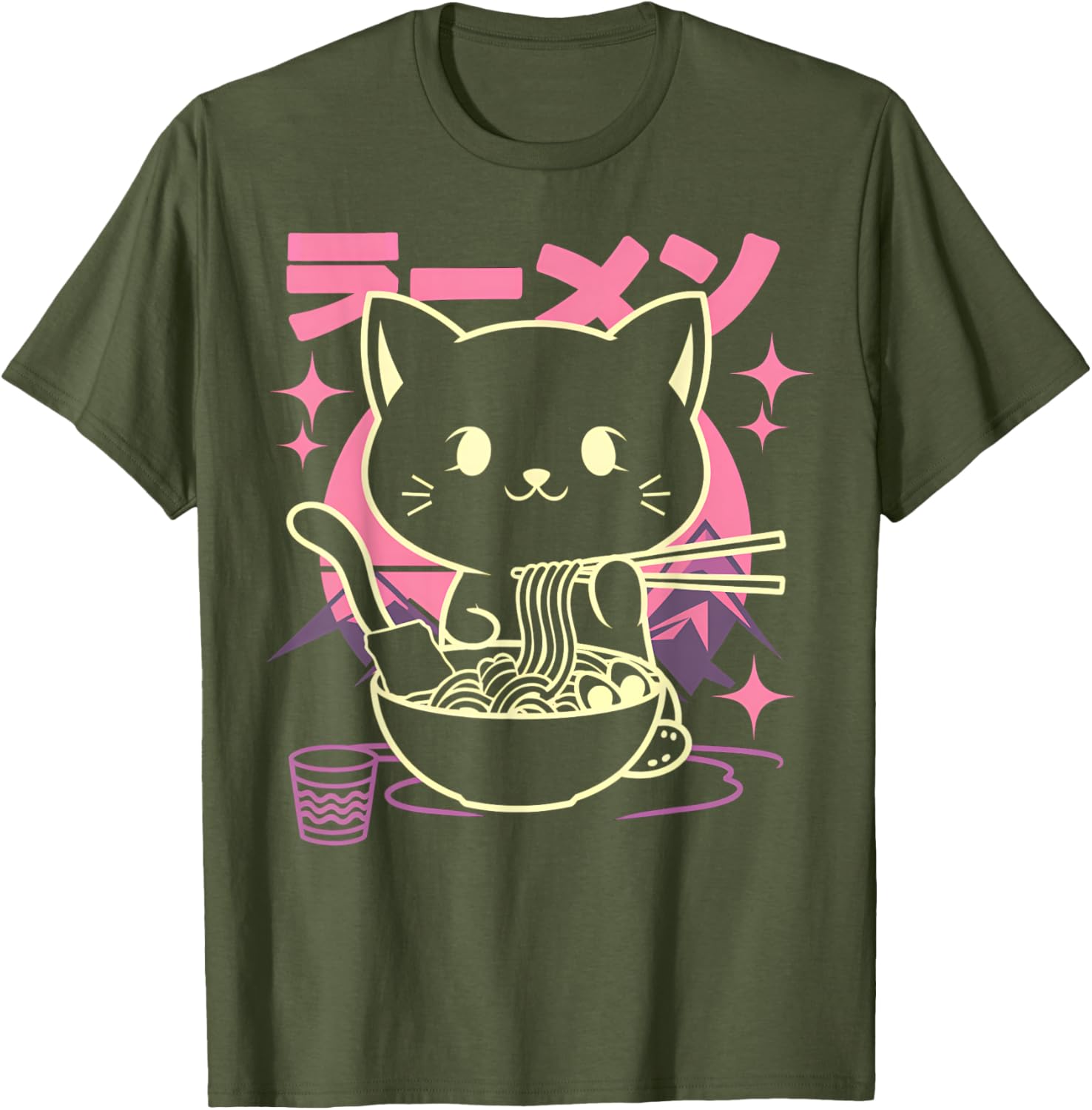Cute Cat Ramen Kawaii Anime T-Shirt Gift for Men, Women, and Kids - 11