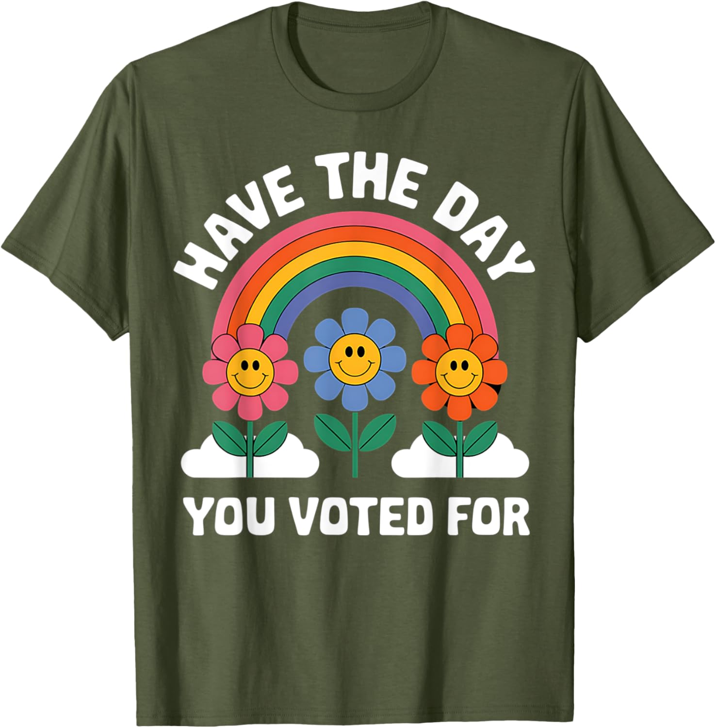 Funny Groovy Rainbow Flower T-Shirt for Your Voting Day Celebration - 4