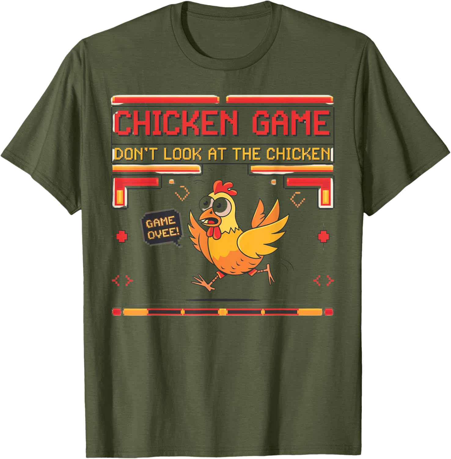 Funny Chicken Game Don't Look at the Chicken Graphic T-Shirt for Everyone - 14